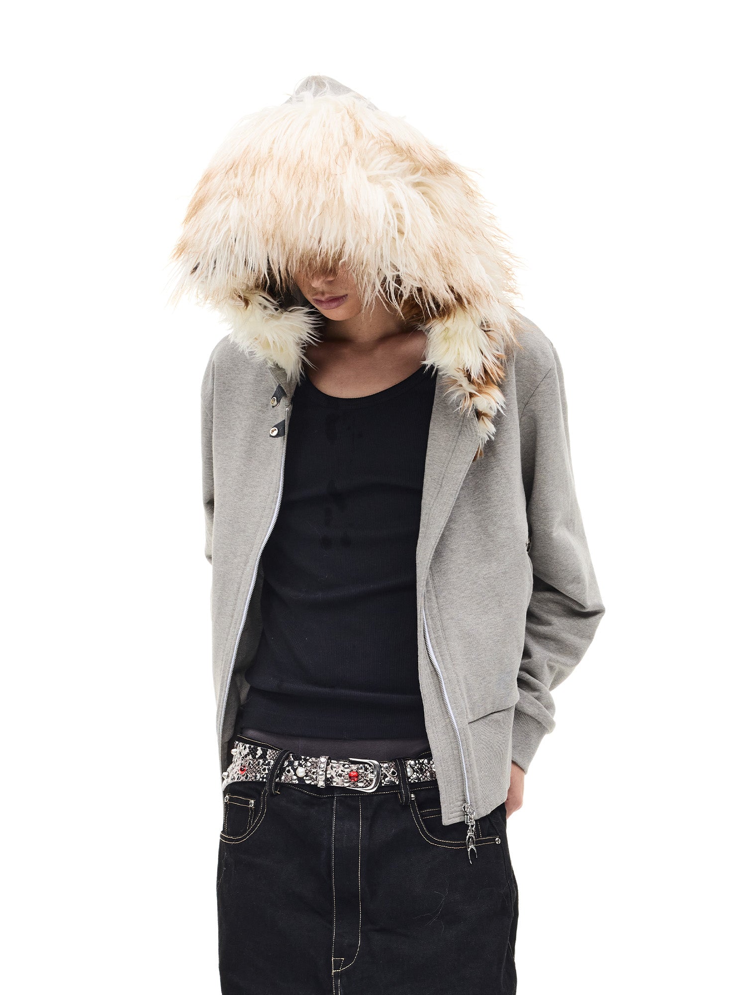 WHISTLEHUNTER Detachable Faux Fur Collar Zip-Up Hoodie, premium urban and streetwear designers apparel on PROJECTISR.com, WHISTLEHUNTER