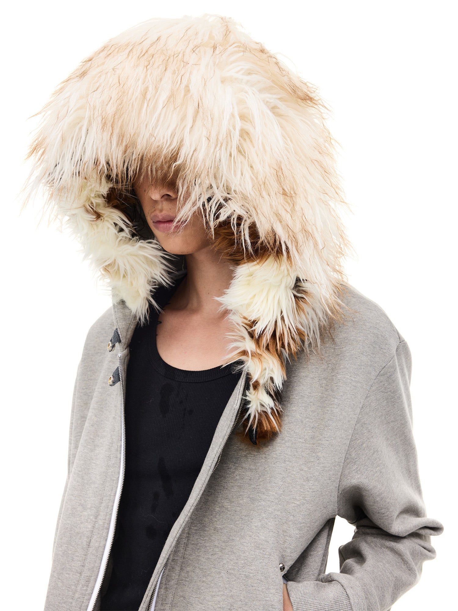 WHISTLEHUNTER Detachable Faux Fur Collar Zip-Up Hoodie, premium urban and streetwear designers apparel on PROJECTISR.com, WHISTLEHUNTER