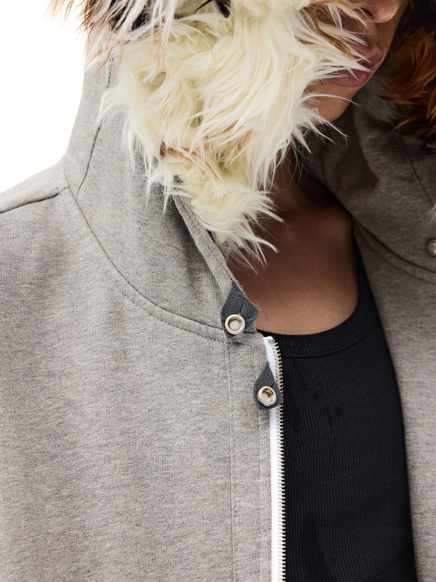 WHISTLEHUNTER Detachable Faux Fur Collar Zip-Up Hoodie, premium urban and streetwear designers apparel on PROJECTISR.com, WHISTLEHUNTER