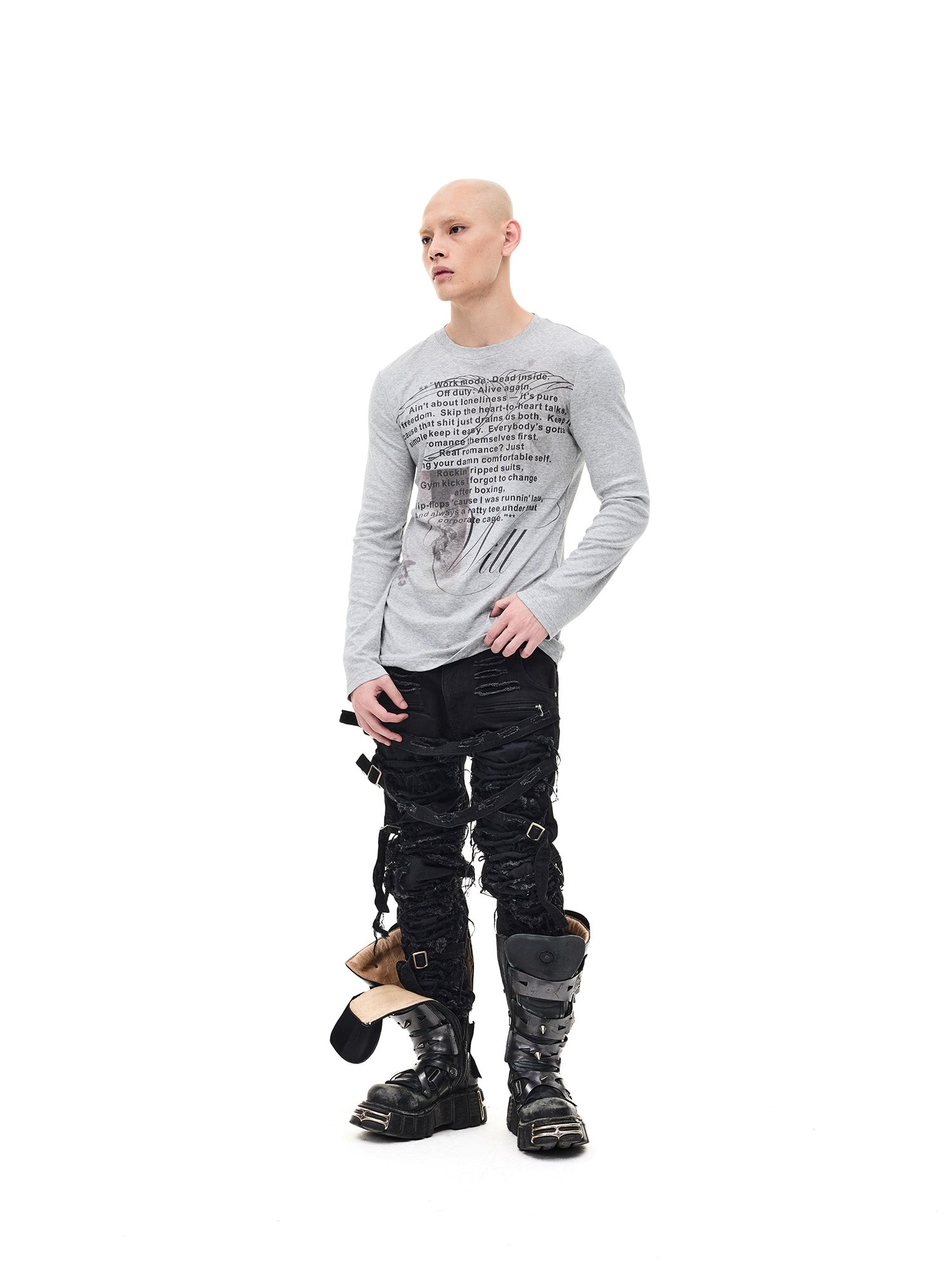 WHISTLEHUNTER Graphic Slim-Fit Stretchable Long-Sleeve Tee, premium urban and streetwear designers apparel on PROJECTISR.com, WHISTLEHUNTER