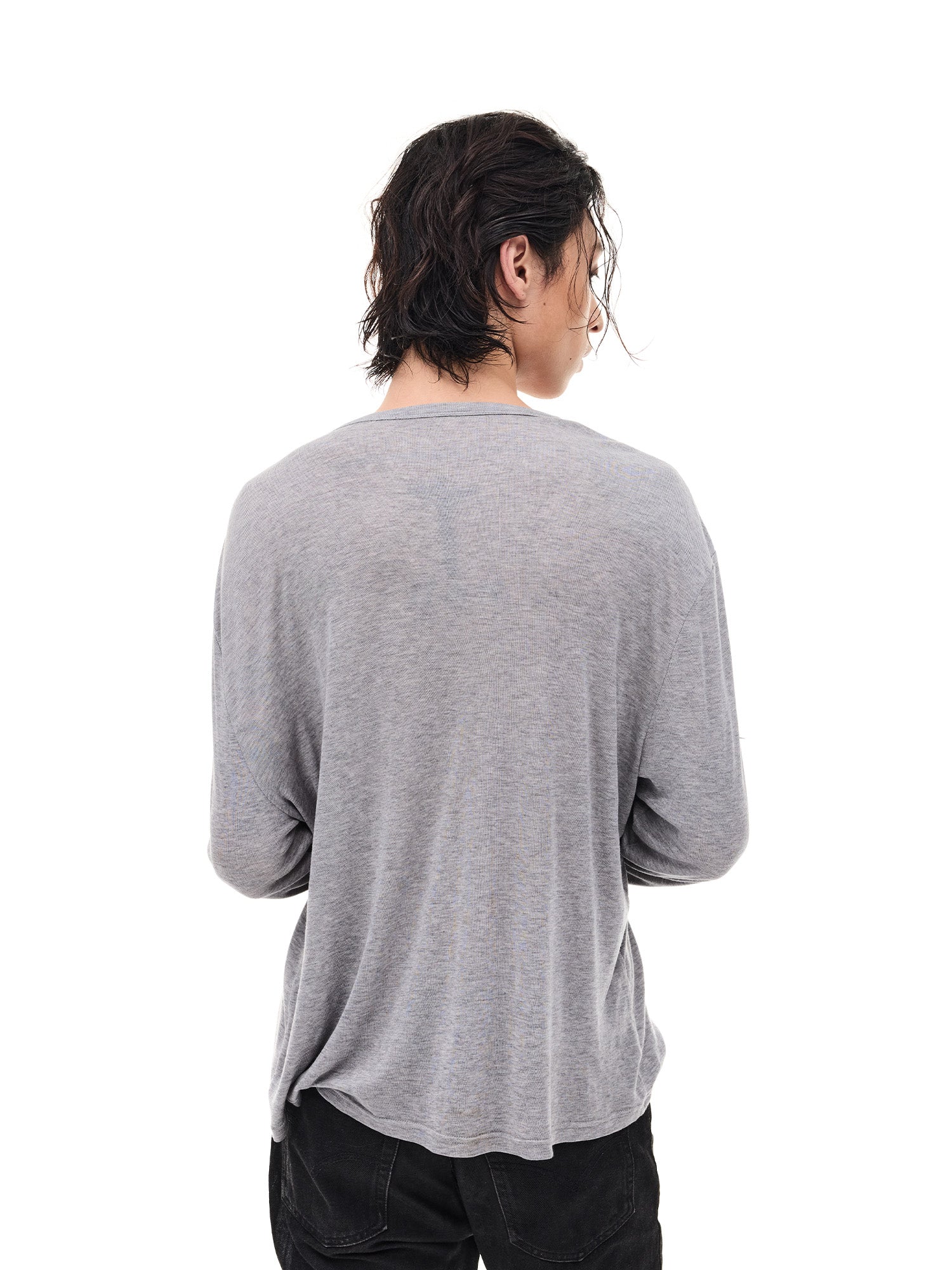 WHISTLEHUNTER Merino-Tencel Henley Graphic Long-Sleeve Tee, premium urban and streetwear designers apparel on PROJECTISR.com, WHISTLEHUNTER