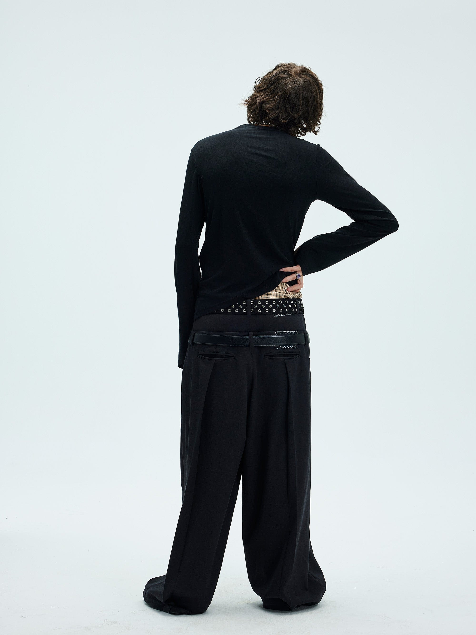 WHISTLEHUNTER Double-Waist Pleated Trousers