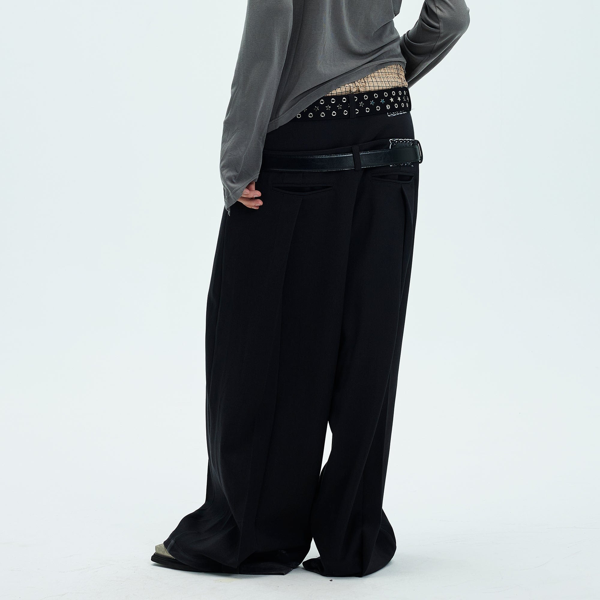 WHISTLEHUNTER Double-Waist Pleated Trousers