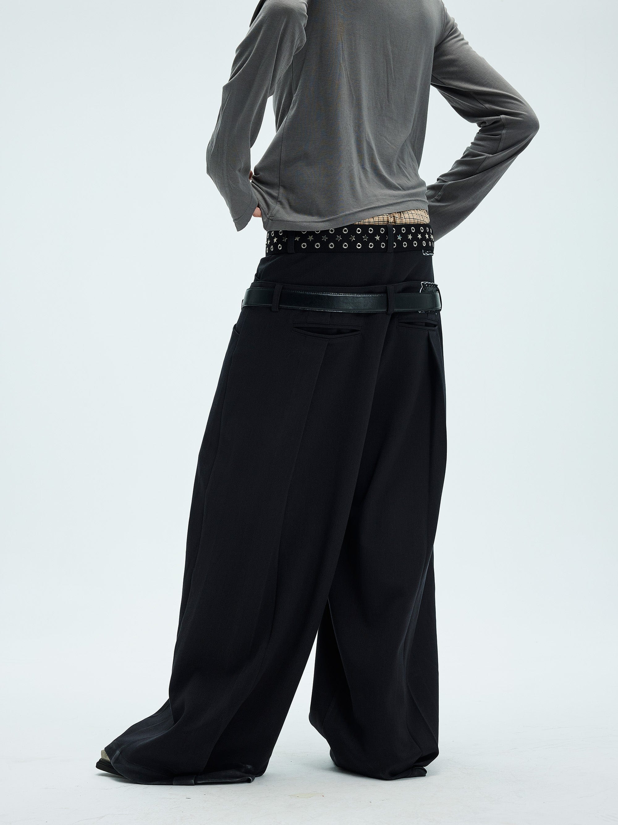 WHISTLEHUNTER Double-Waist Pleated Trousers