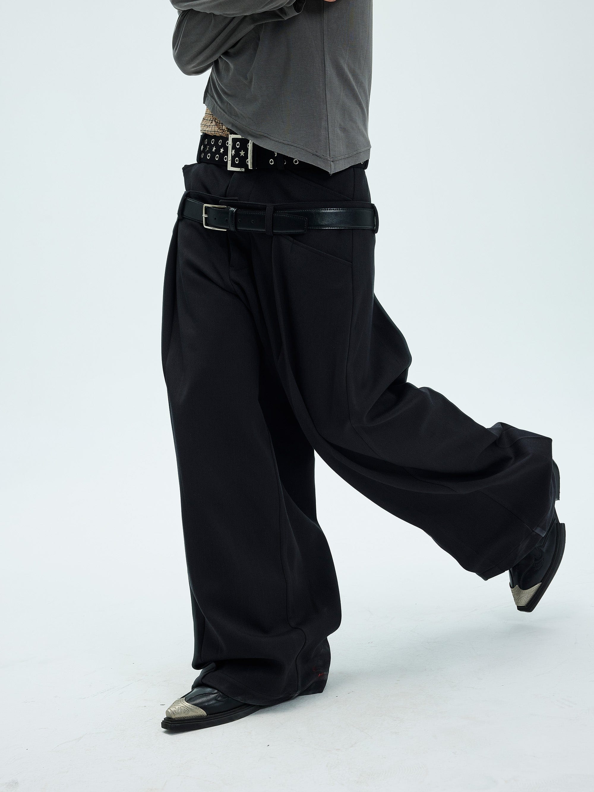 WHISTLEHUNTER Double-Waist Pleated Trousers