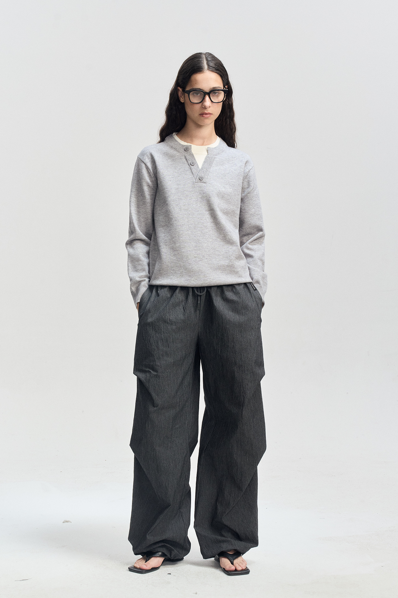 LEONSENSE Faux-Layered Henley Sweater, premium urban and streetwear designers apparel on PROJECTISR.com, LEONSENSE