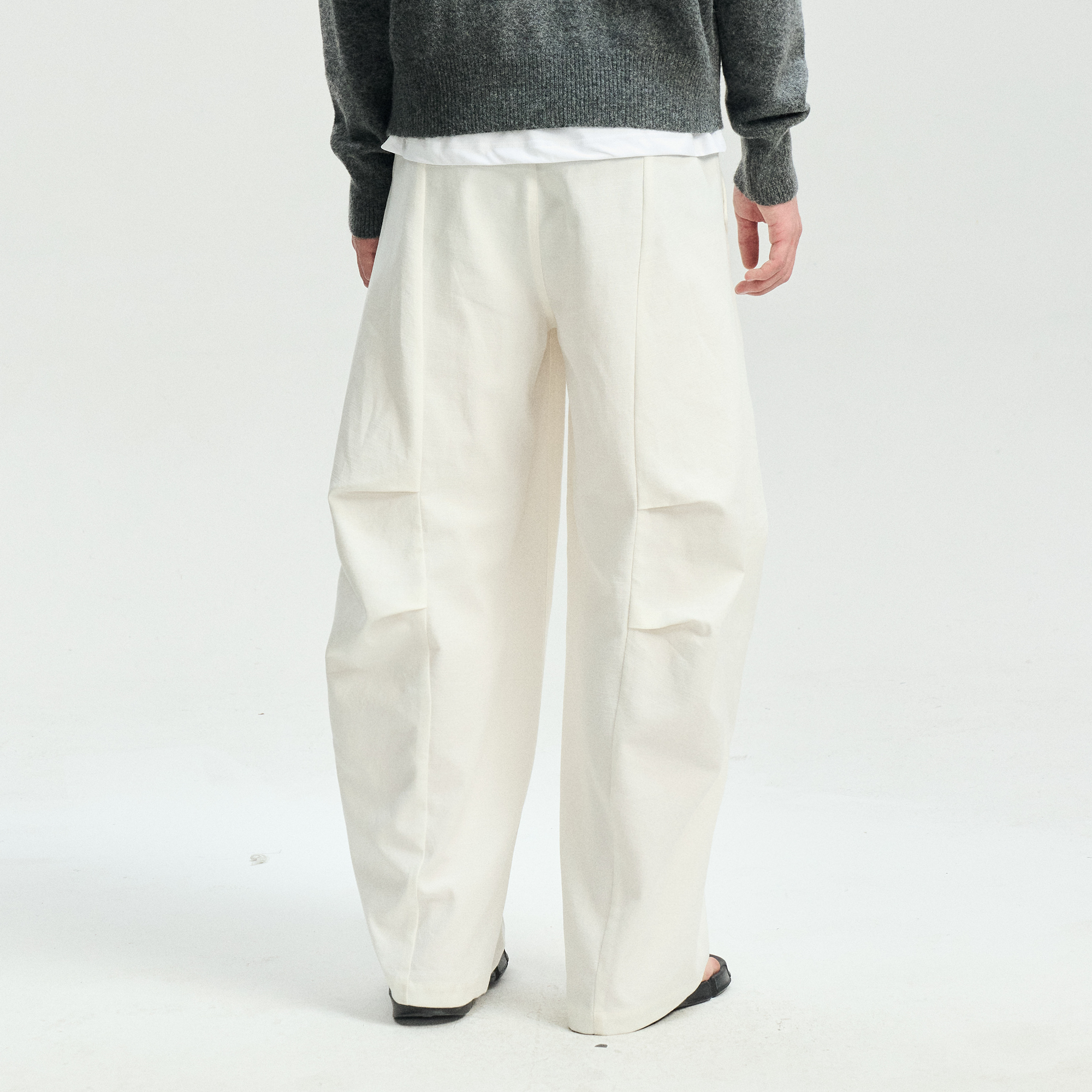 LEONSENSE Modern Curved Paneled Tencel-Cotton Pants, premium urban and streetwear designers apparel on PROJECTISR.com, LEONSENSE