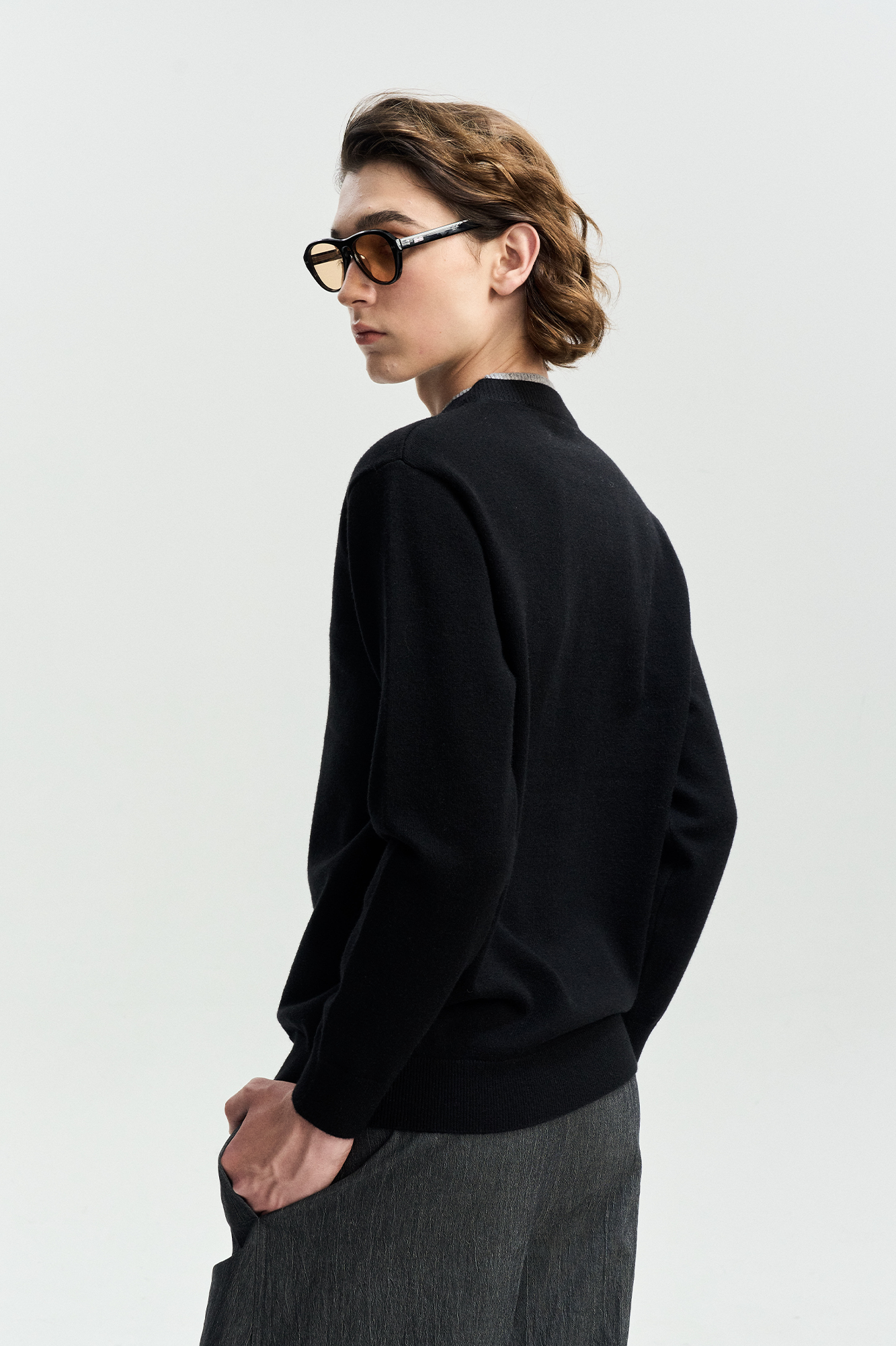 LEONSENSE Faux-Layered Henley Sweater, premium urban and streetwear designers apparel on PROJECTISR.com, LEONSENSE