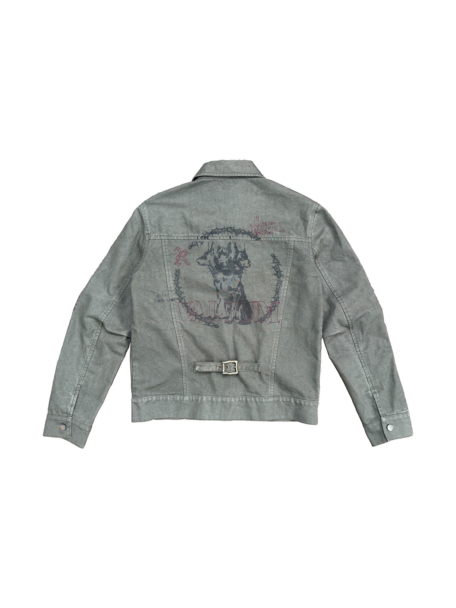 RICHILL Ancient Coin Graphic Curved-Sleeve Canvas Jacket, premium urban and streetwear designers apparel on PROJECTISR.com, RICHILL