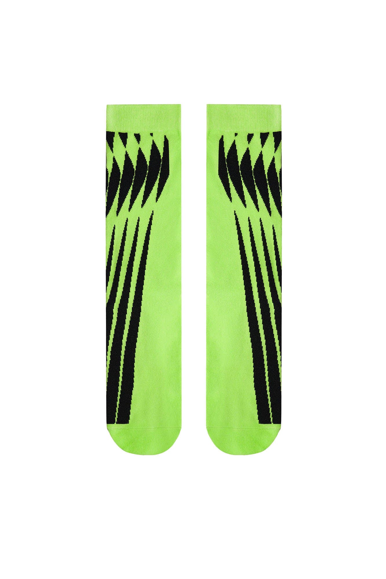 LOSTNFOUND Geometric Crew Socks Green