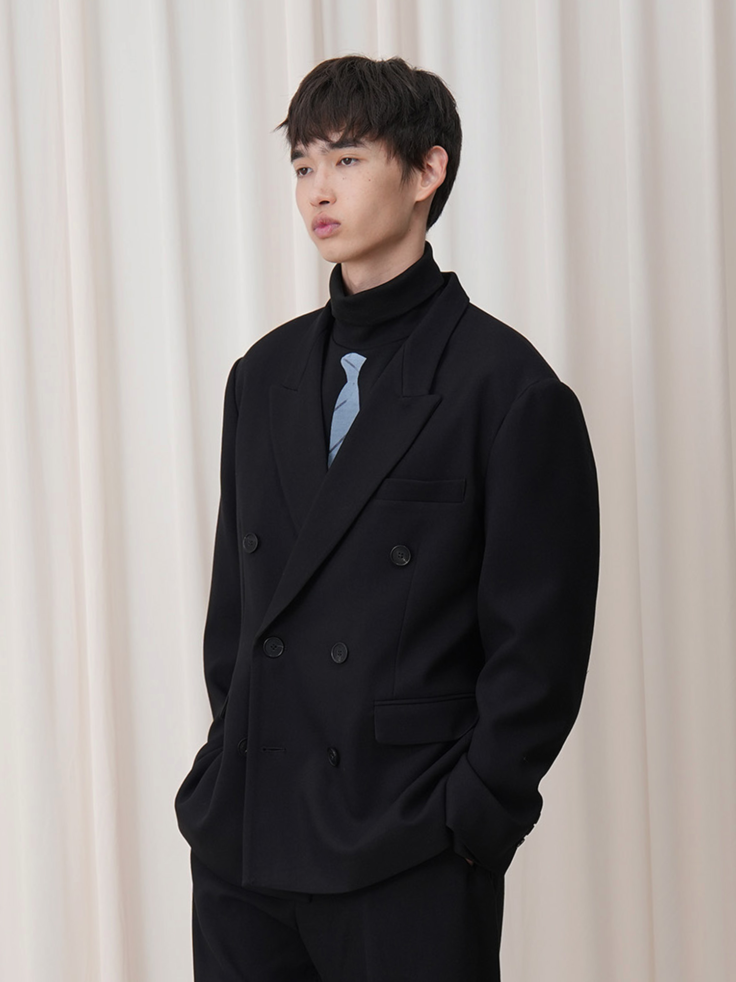 OUYANG WENJUN Classical Double-Breasted Oversized Blazer
