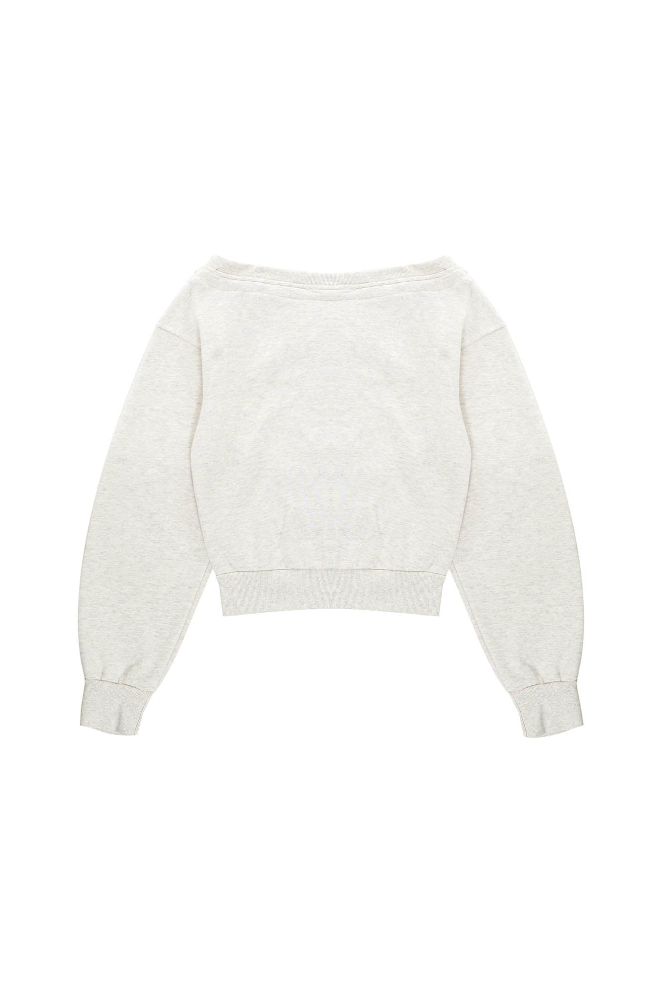 CLP Off-Shoulder Striped Zip-Up Cropped Sweatshirt