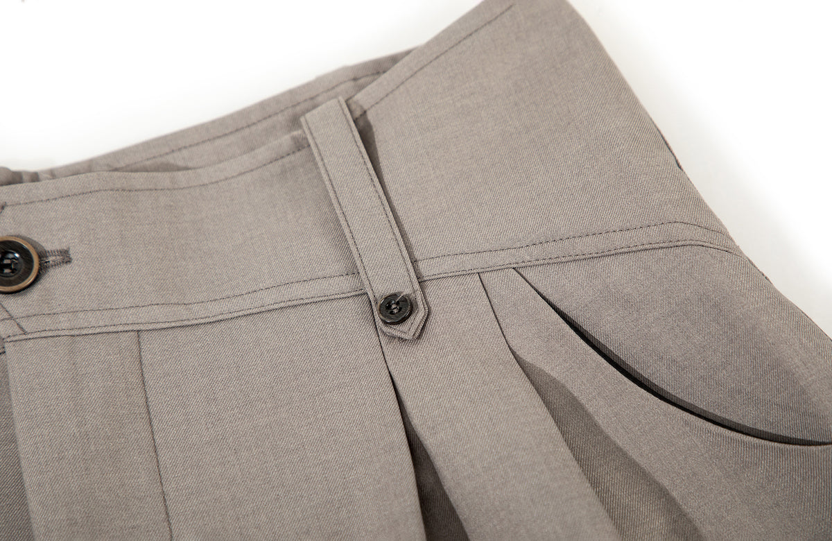 BOTANICA Pleated Curved-Leg Trousers