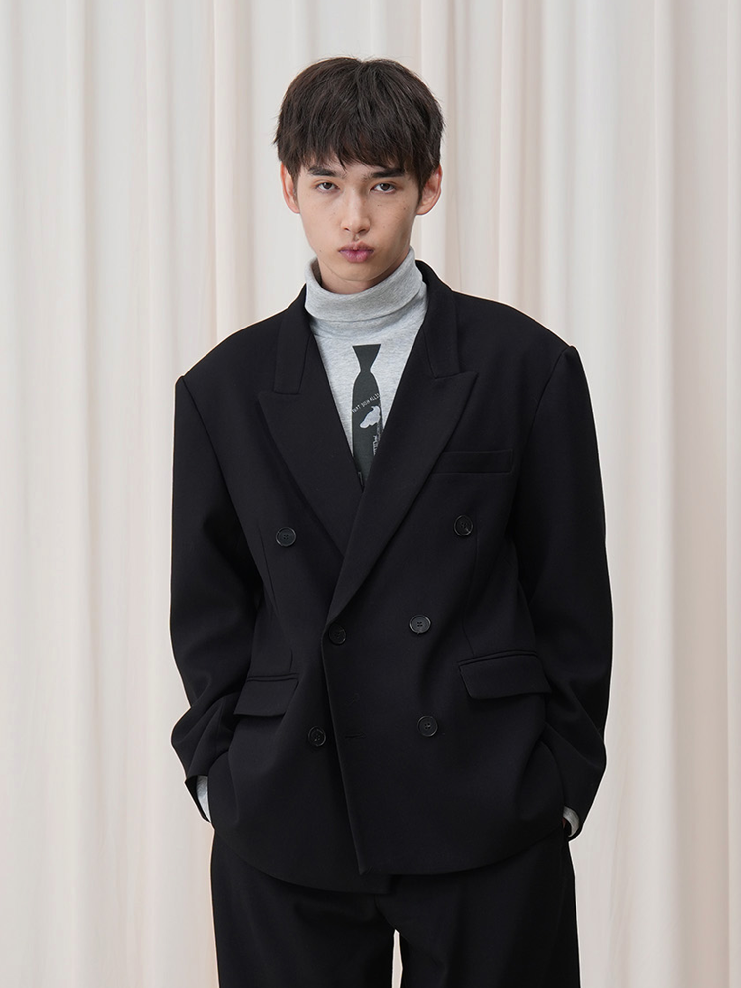 OUYANG WENJUN Classical Double-Breasted Oversized Blazer