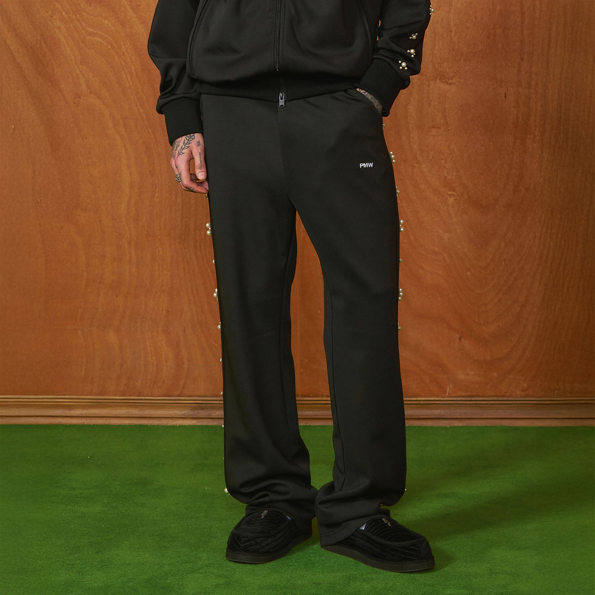 PMW Pearl-Embellished Track Pants