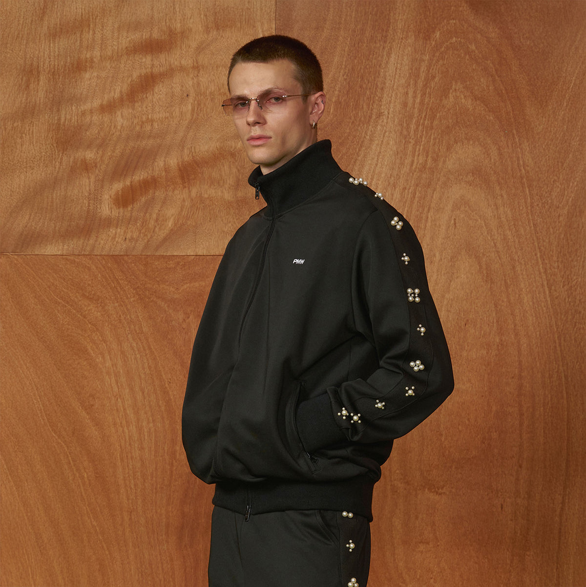 PMW Pearl-Embellished Track Jacket