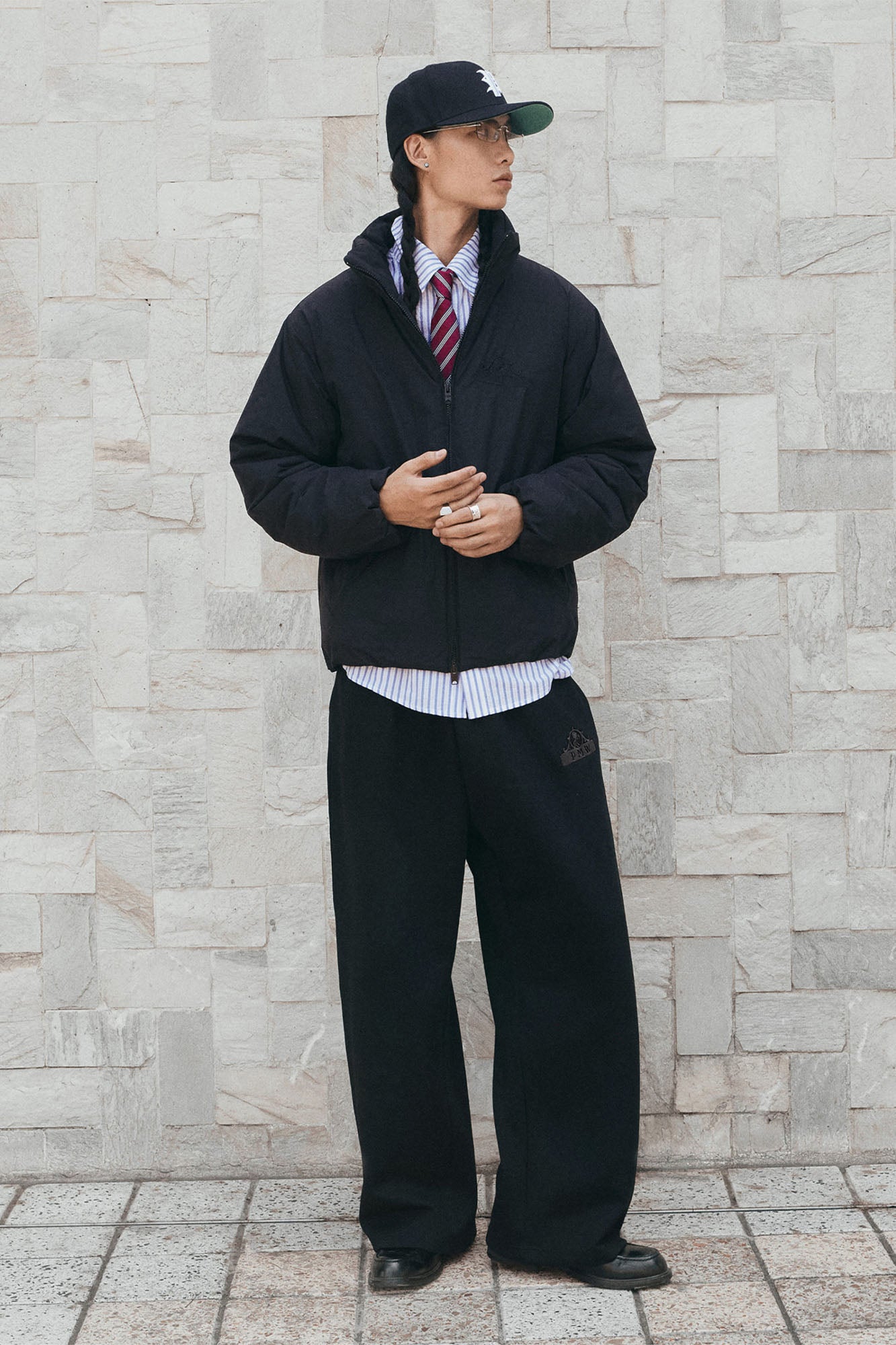 PMW Embroidered LOGO Curved-Leg Sweatpants, premium urban and streetwear designers apparel on PROJECTISR.com, PMW