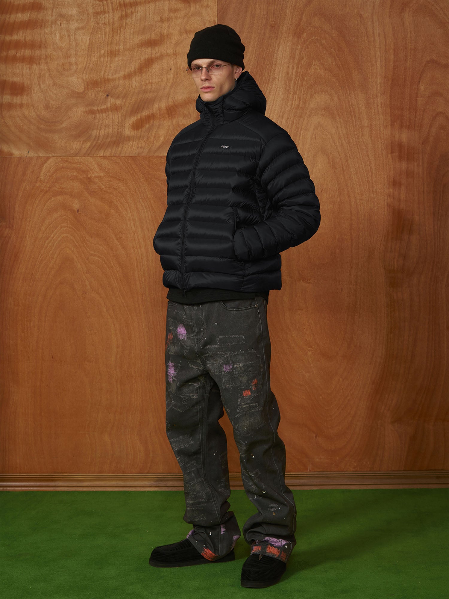 PMW Distressed Brush-Paint Straight-Leg Jeans, premium urban and streetwear designers apparel on PROJECTISR.com, PMW