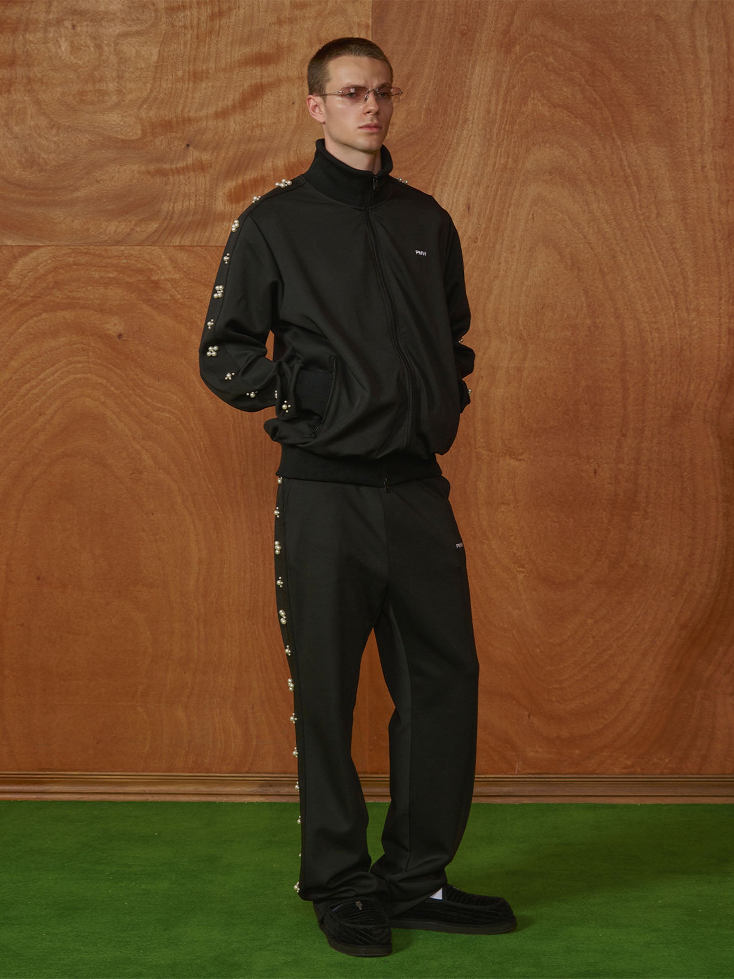 PMW Pearl-Embellished Track Pants, premium urban and streetwear designers apparel on PROJECTISR.com, PMW