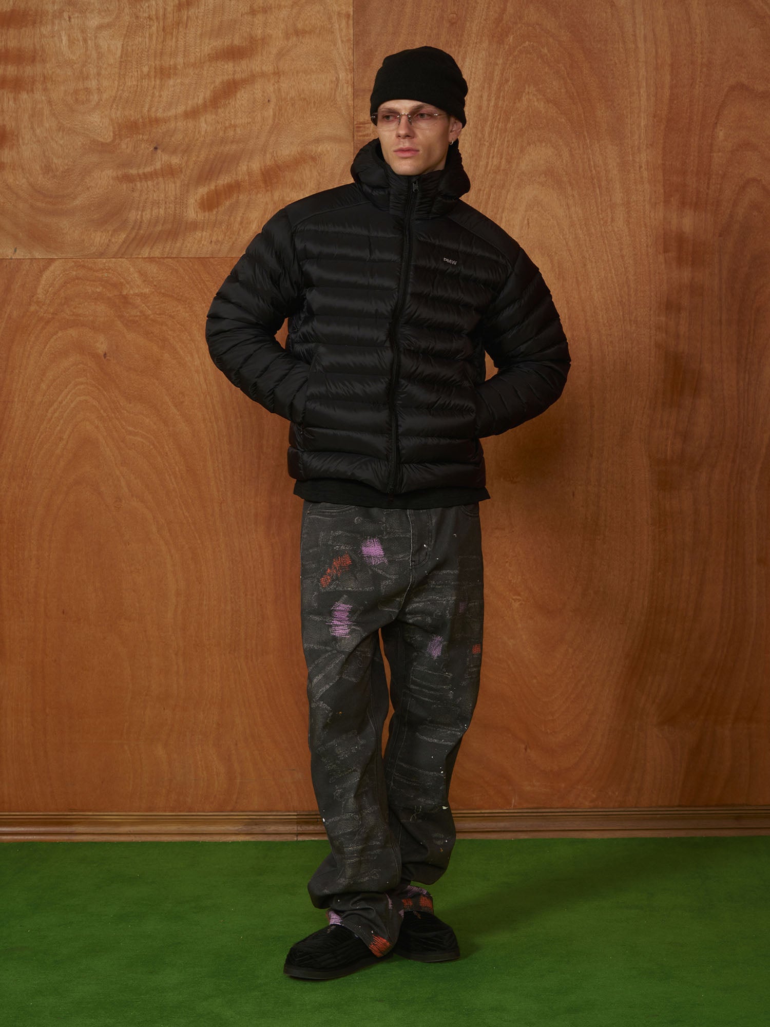 PMW Distressed Brush-Paint Straight-Leg Jeans, premium urban and streetwear designers apparel on PROJECTISR.com, PMW