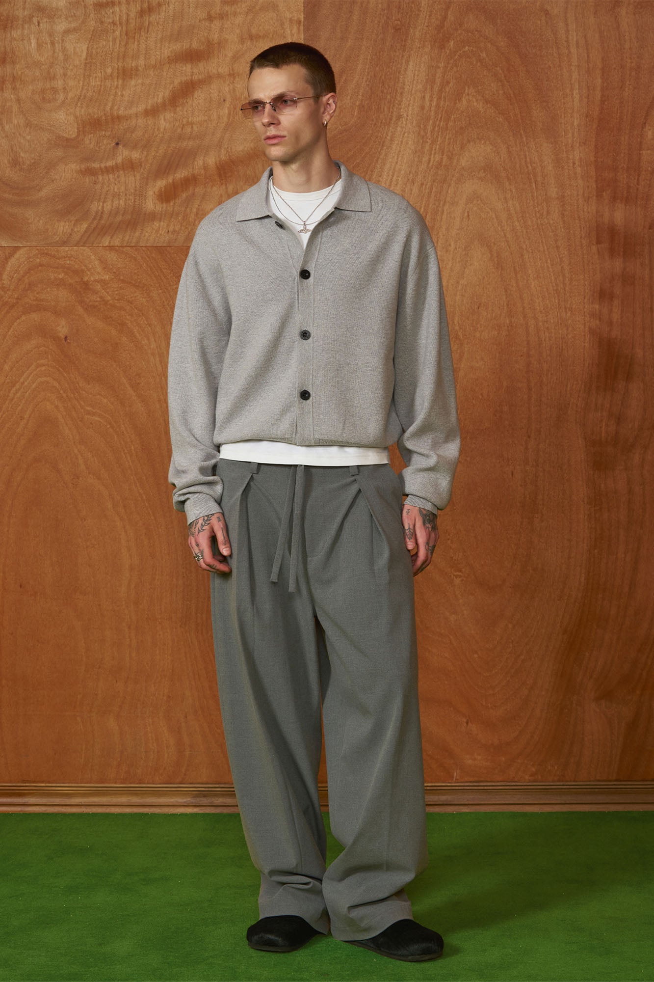 PMW Classic Pleated Fluid Wide-Leg Trousers, premium urban and streetwear designers apparel on PROJECTISR.com, PMW