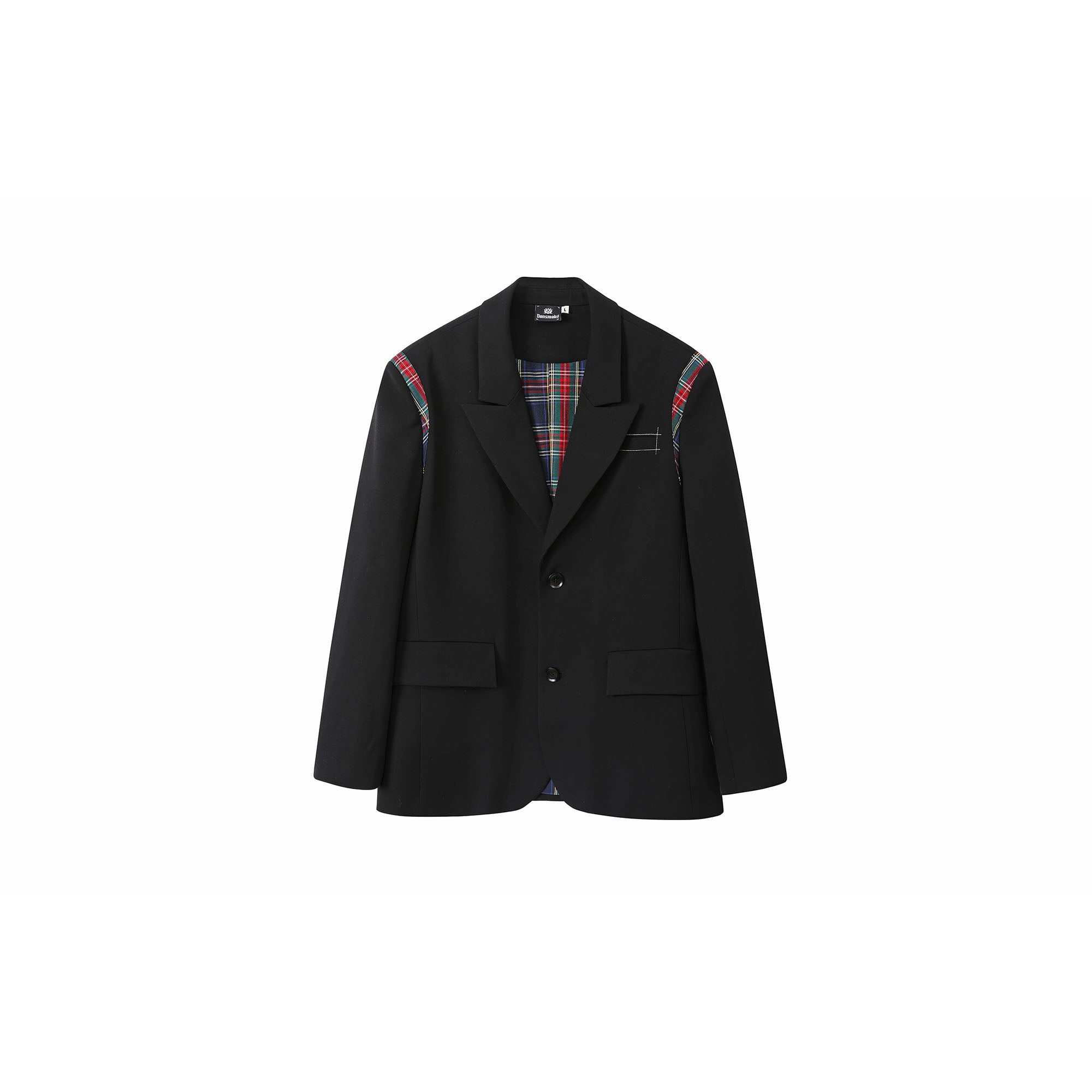 DONSMOKE × NANA Plaid Panel Graphic Oversized Blazer, premium urban and streetwear designers apparel on PROJECTISR.com, DONSMOKE