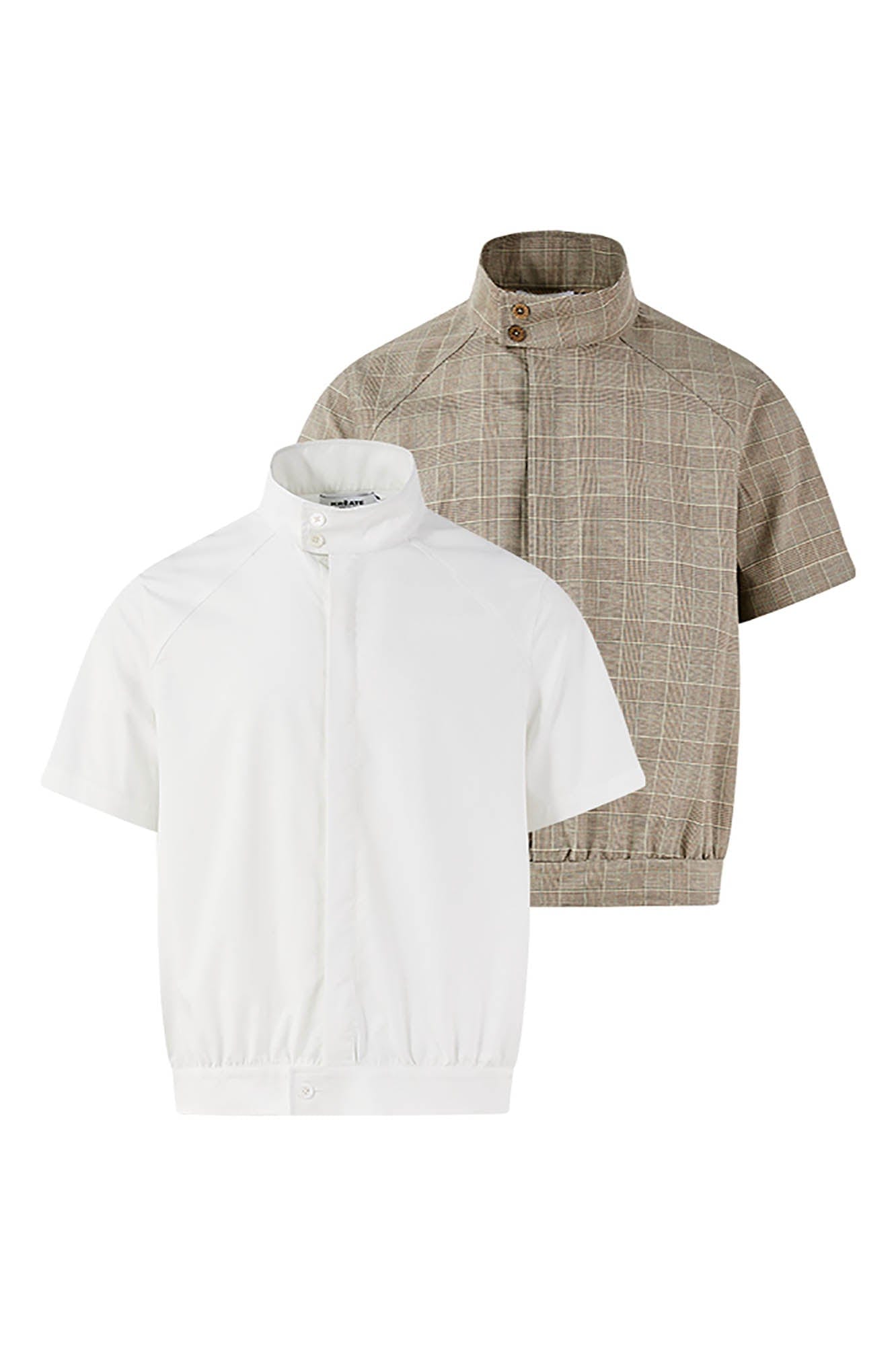 KREATE Harrington Stand-Collar Half Sleeve Shirt