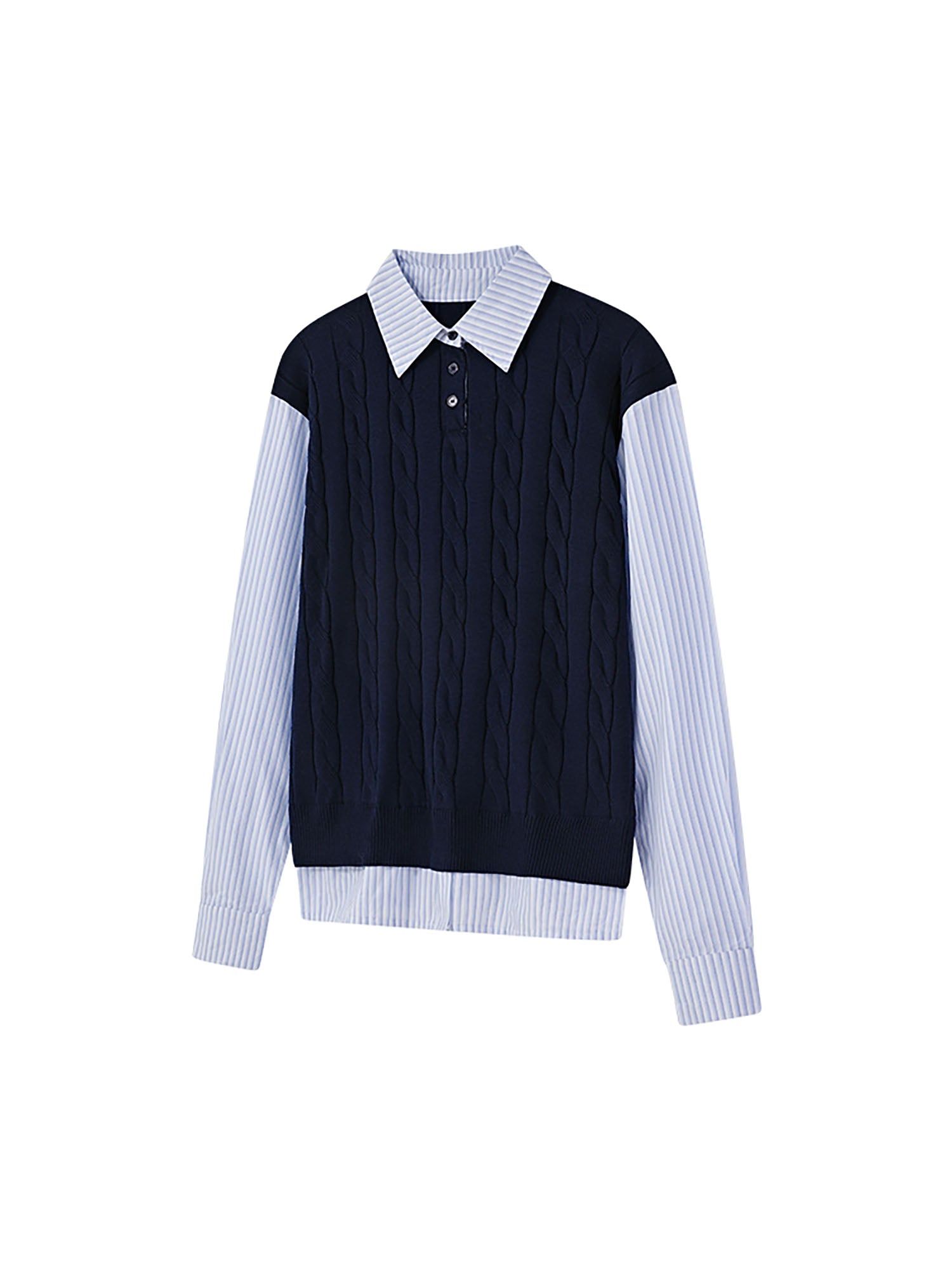 KREATE Cable Knit Vest-Layered Shirt