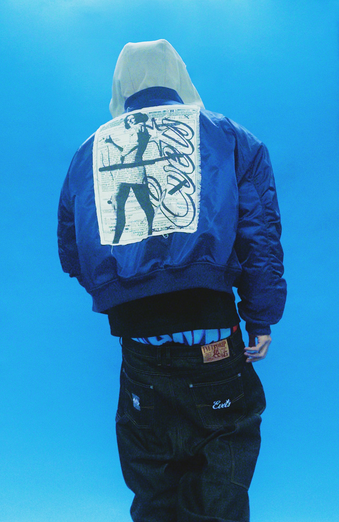 EVETS Graphic Cropped Hooded Bomber, premium urban and streetwear designers apparel on PROJECTISR.com, EVETS