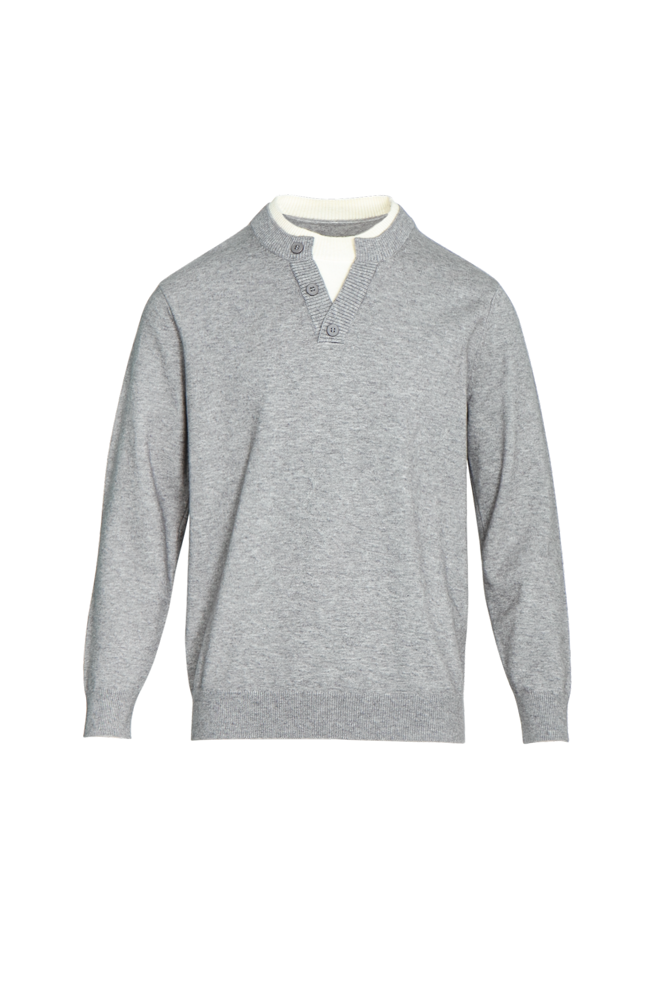 LEONSENSE Faux-Layered Henley Sweater, premium urban and streetwear designers apparel on PROJECTISR.com, LEONSENSE