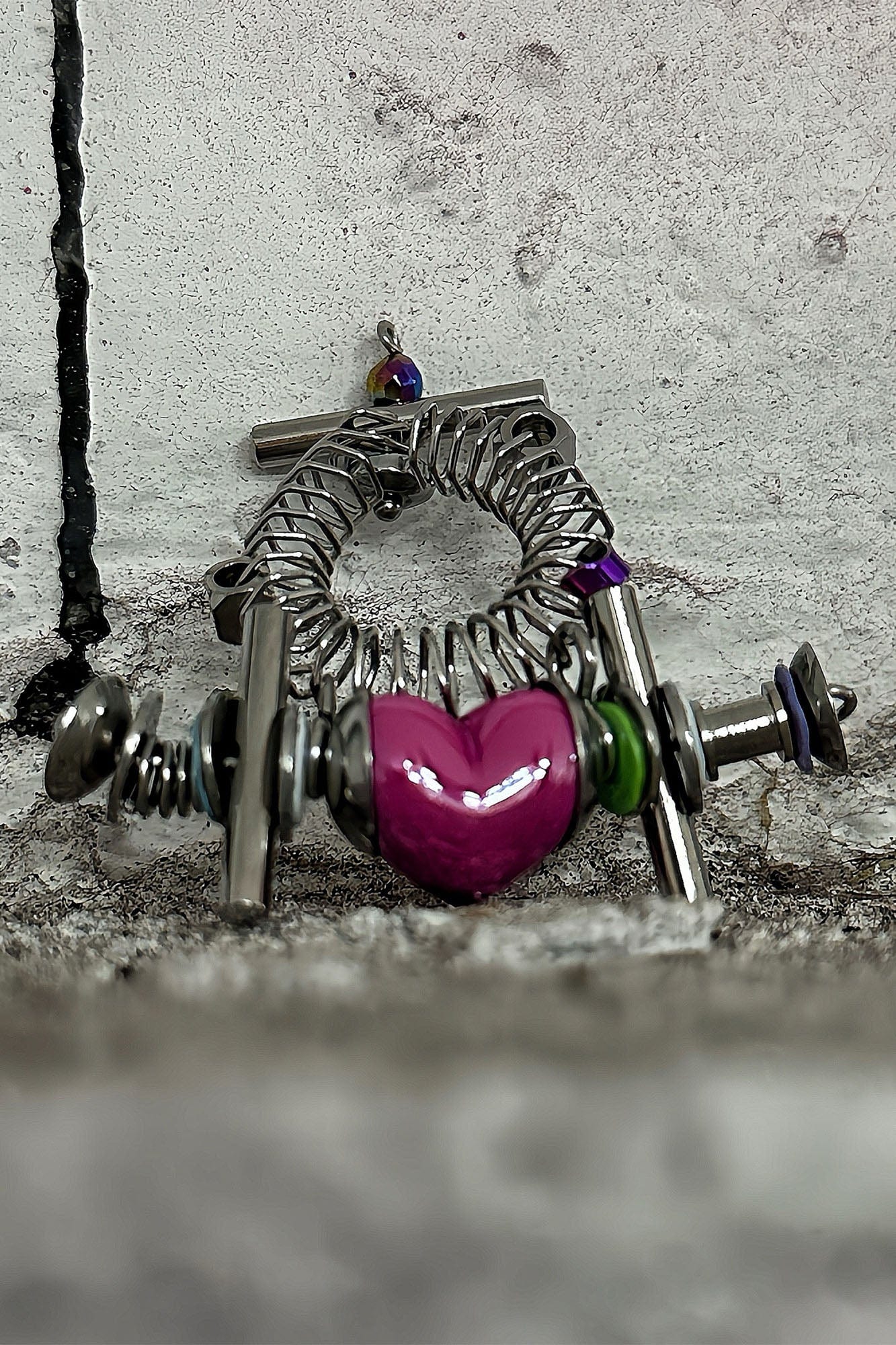 ILLUSORY Time Machine Neon Heart Spiral Coil Ring, premium urban and streetwear designers apparel on PROJECTISR.com, ILLUSORY