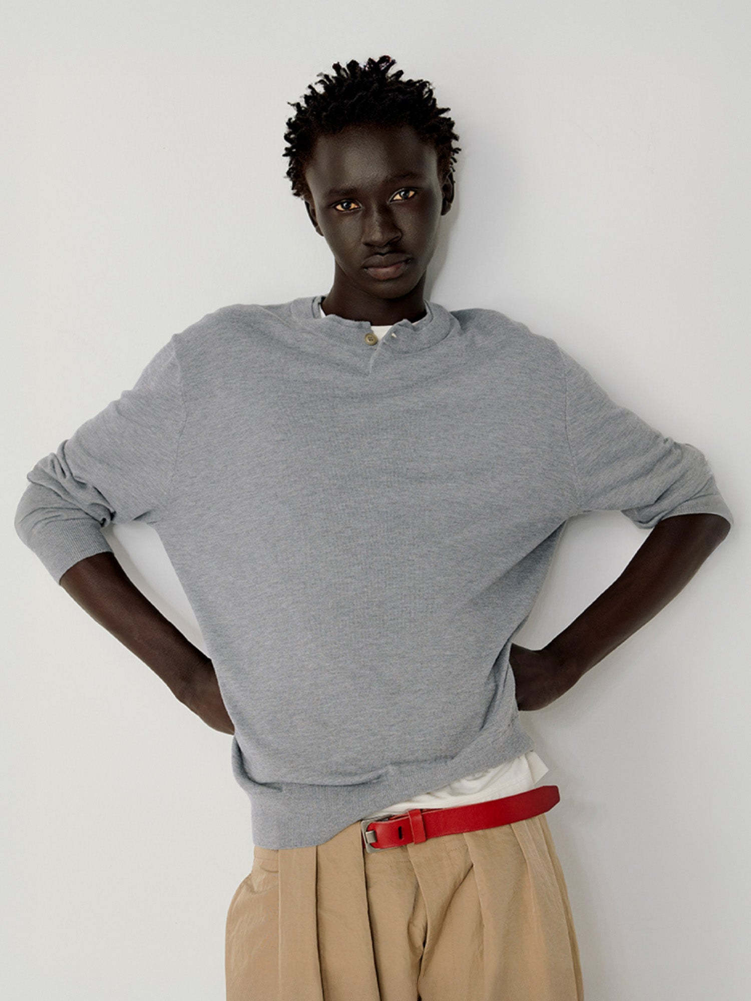 OPICLOTH Essential Layered Collar Sweater