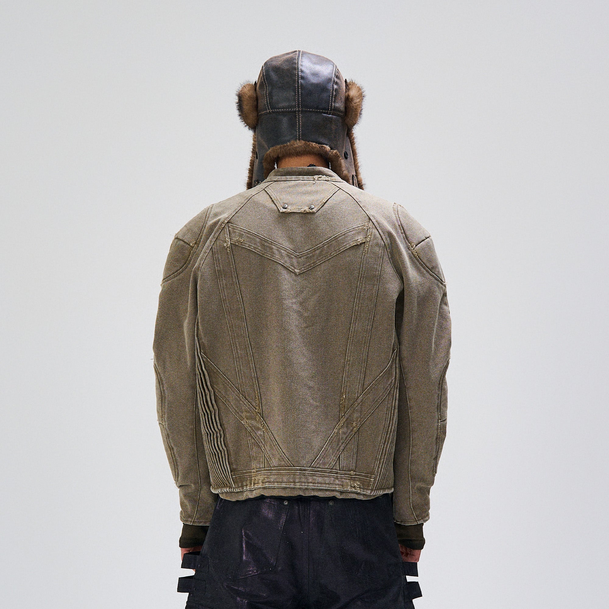FLYERRER Panel Armor Moto Canvas Jacket, premium urban and streetwear designers apparel on PROJECTISR.com, FLYERRER