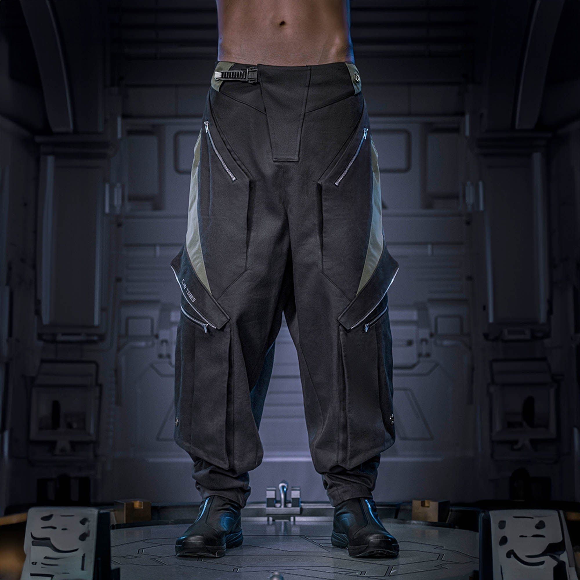 XIPHEVIL Blade Multi-Pocket Paneled Jogger Pants