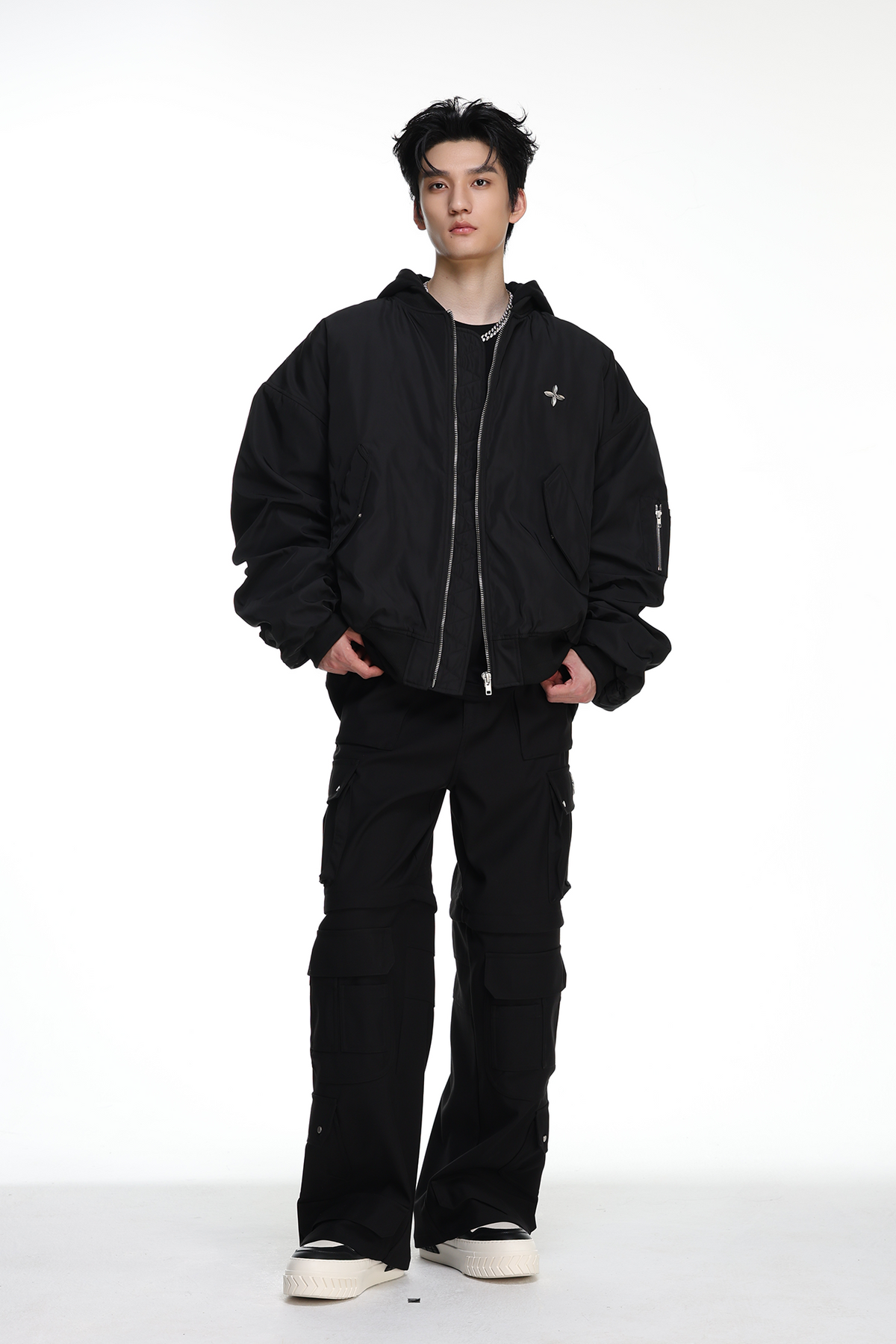 ARDENCODE Oversized Hooded Bomber Jacket, premium urban and streetwear designers apparel on PROJECTISR.com, ARDENCODE