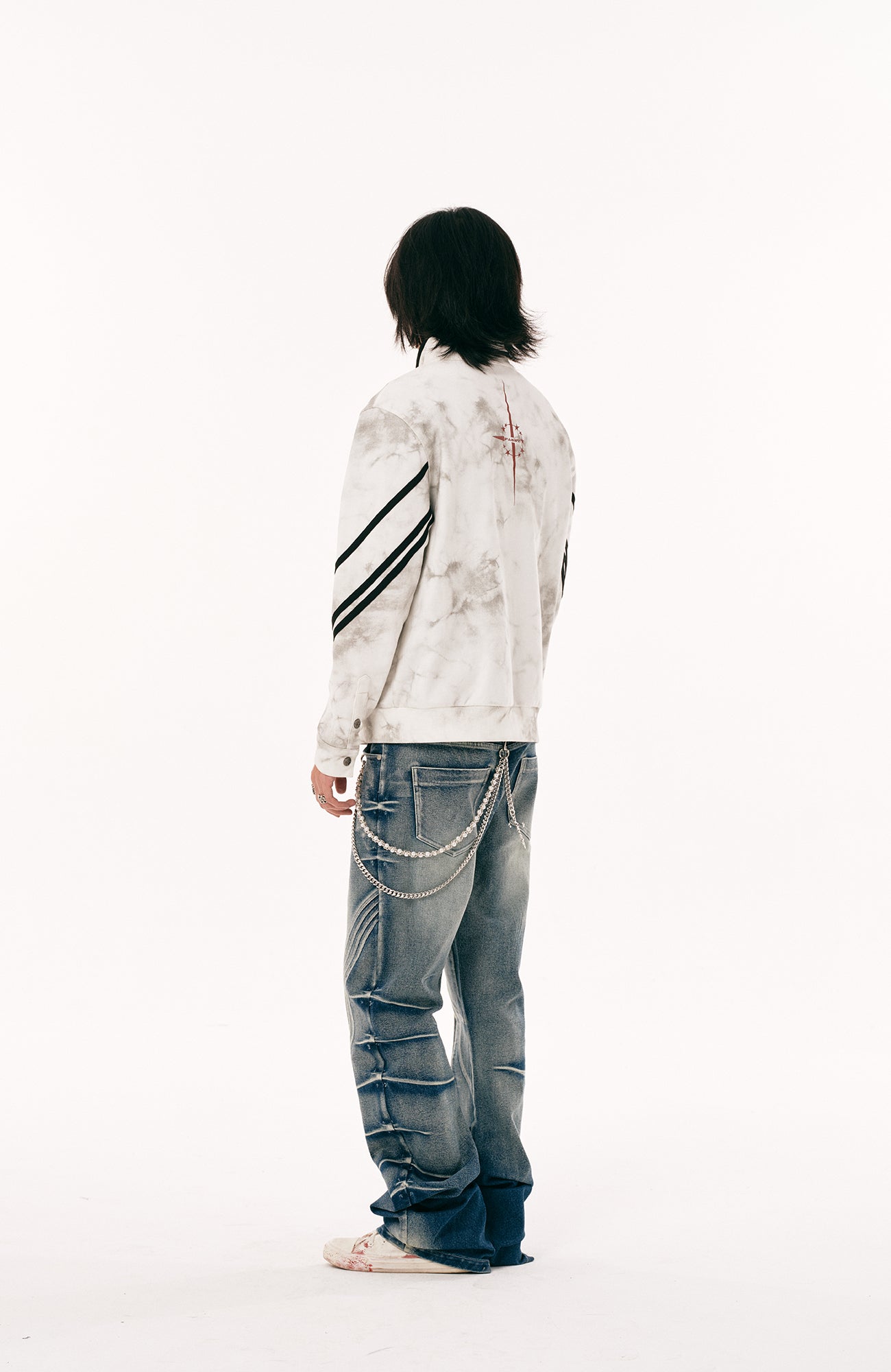 PASET Dirty Wash Star Graphic Track Jacket