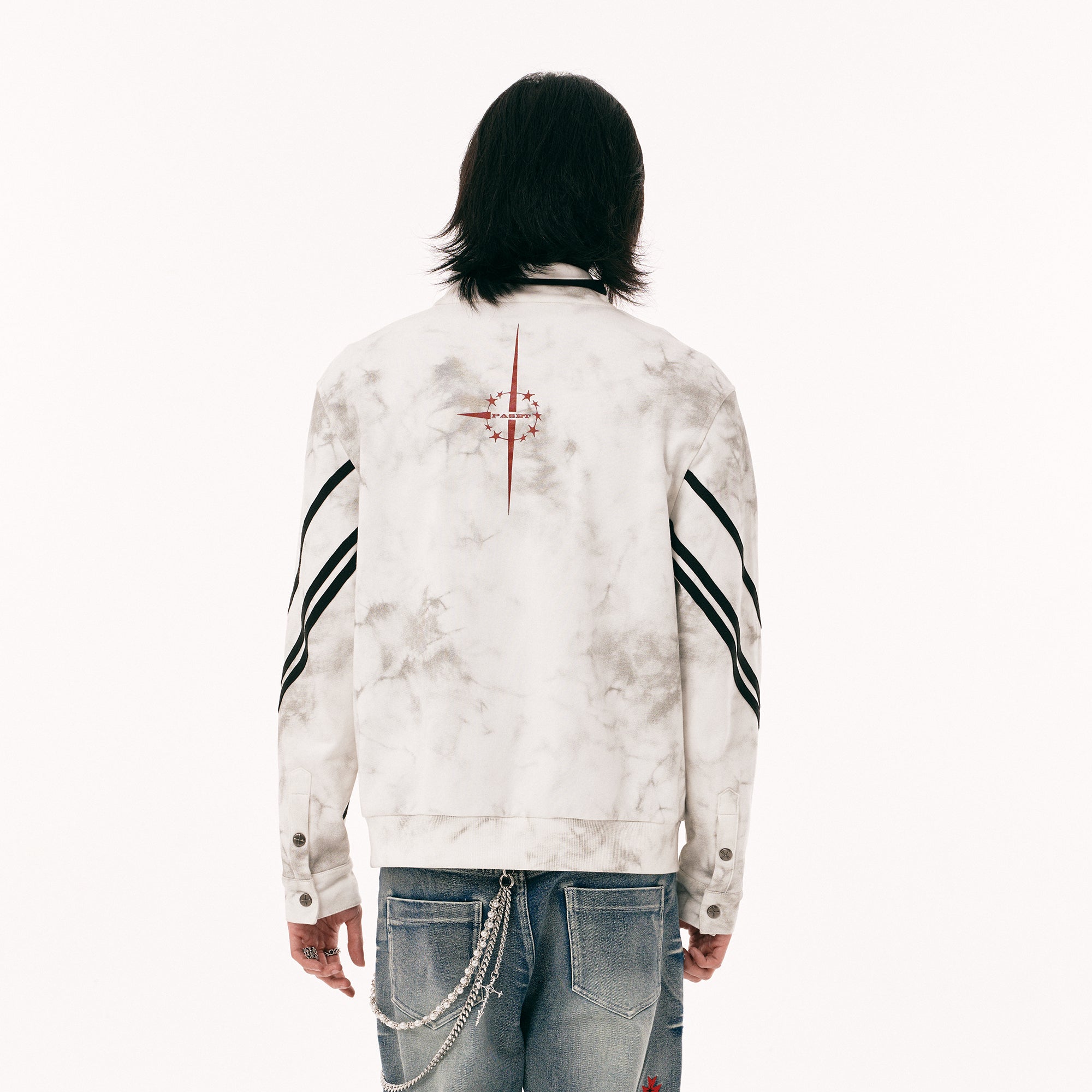PASET Dirty Wash Star Graphic Track Jacket