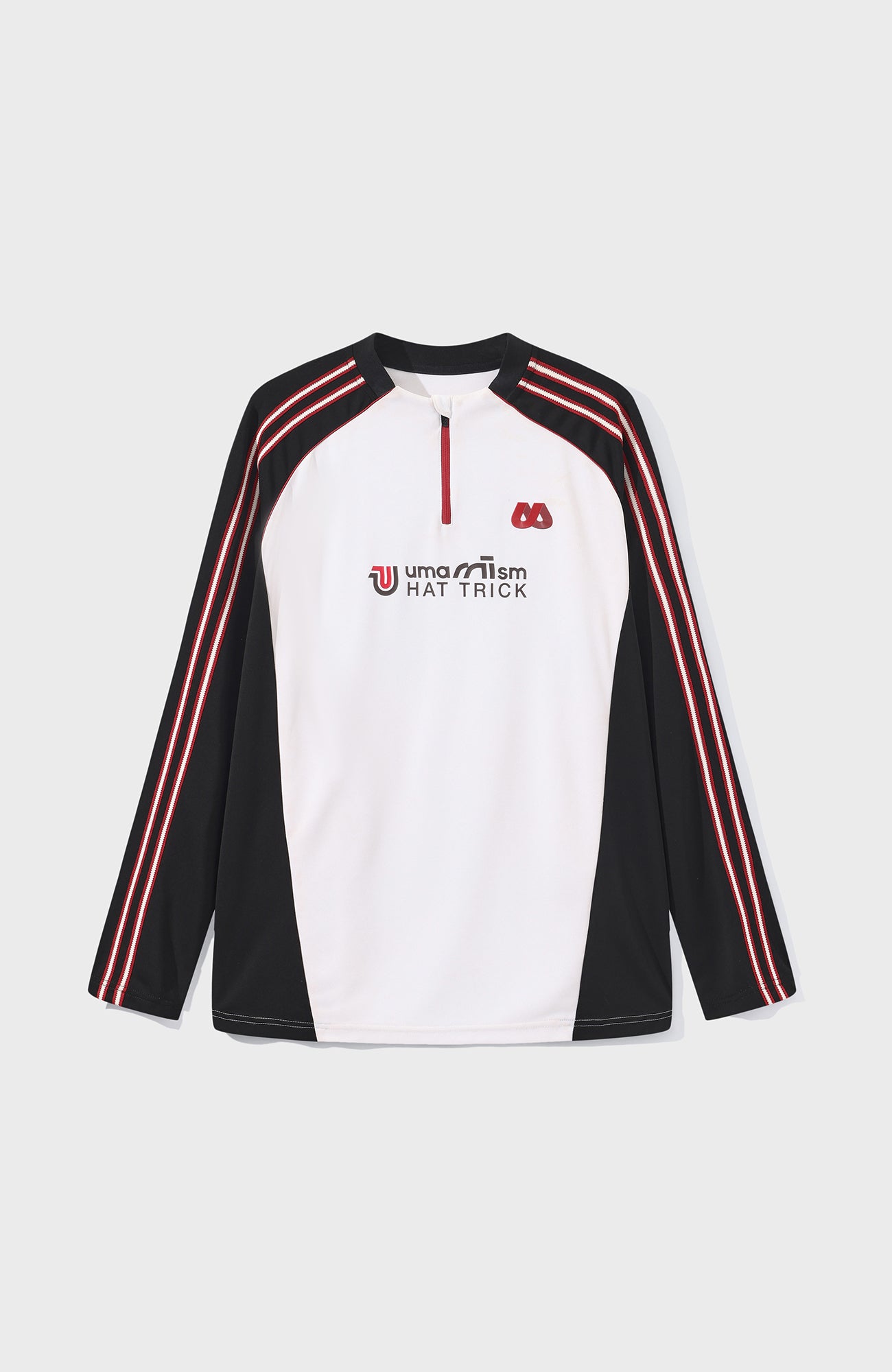 UMAMIISM Quick-Dry Striped Raglan Zip-Up Tee, premium urban and streetwear designers apparel on PROJECTISR.com, UMAMIISM