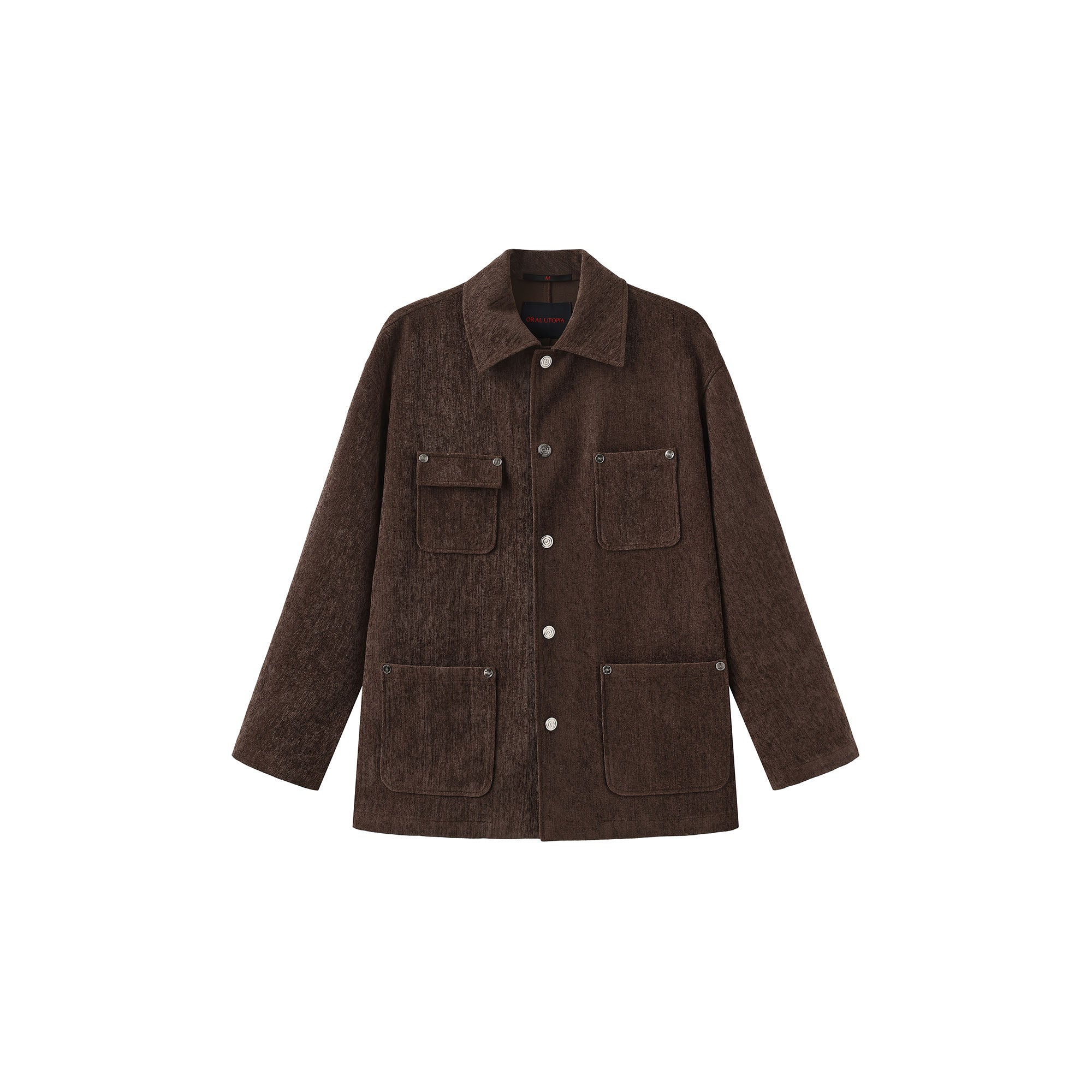 ORAL UTOPIA Snap-Button Multi-Pocket Utility Shirt