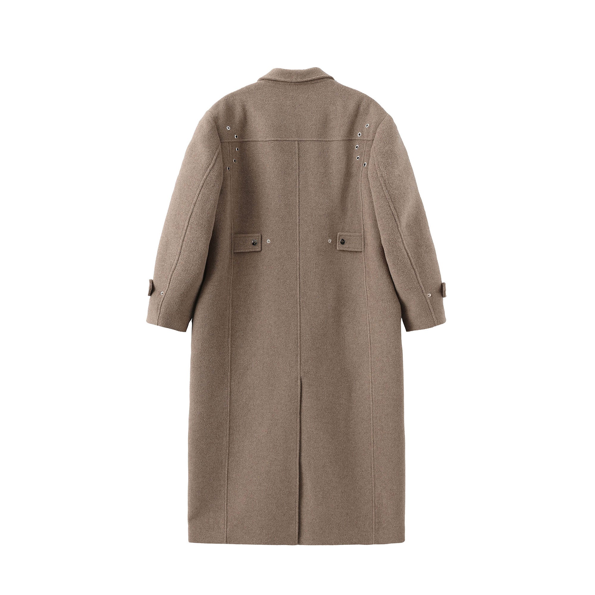 ORAL UTOPIA Wool Blended Double-Breasted Long Coat