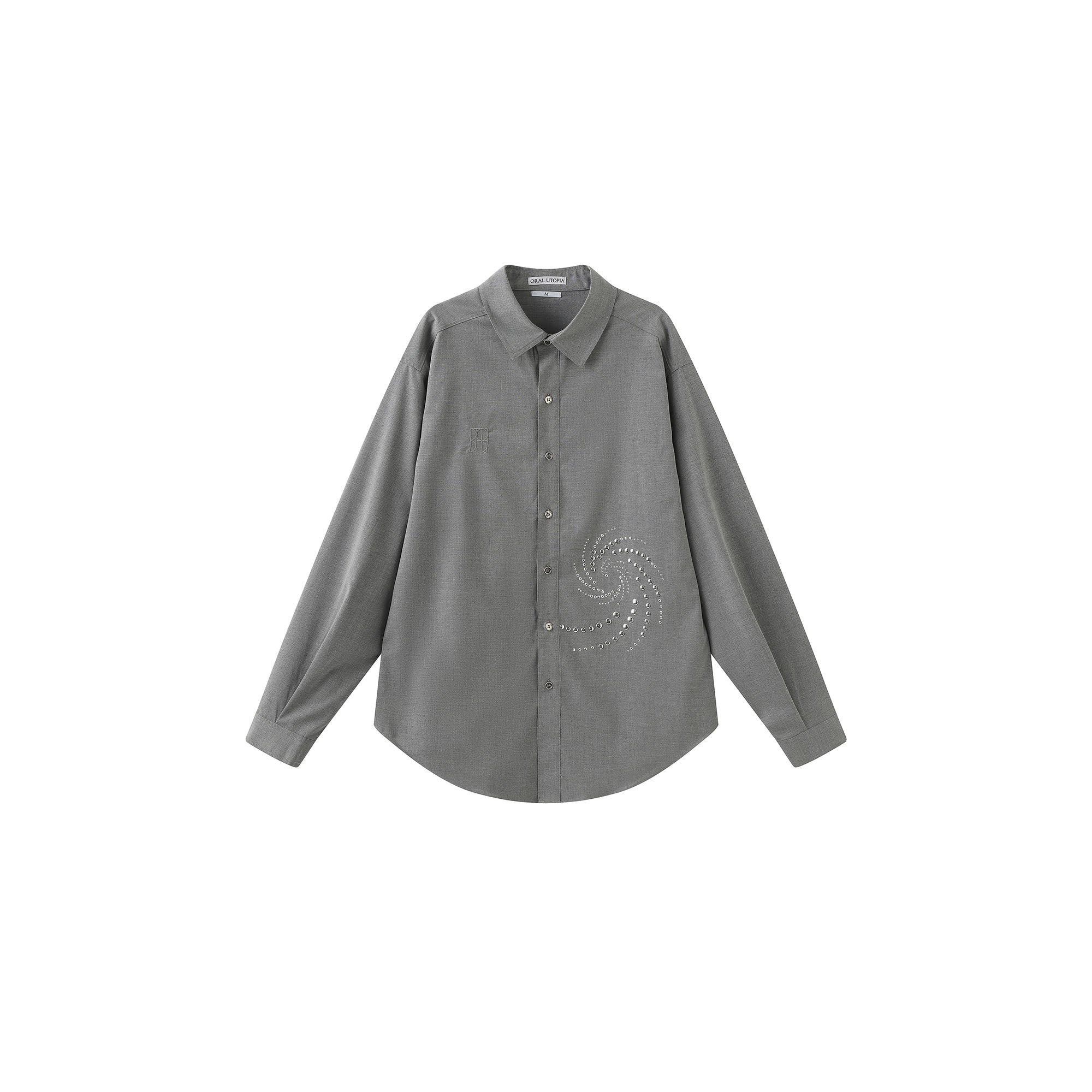 ORAL UTOPIA Spiral Embellished Wool-Blend Shirt