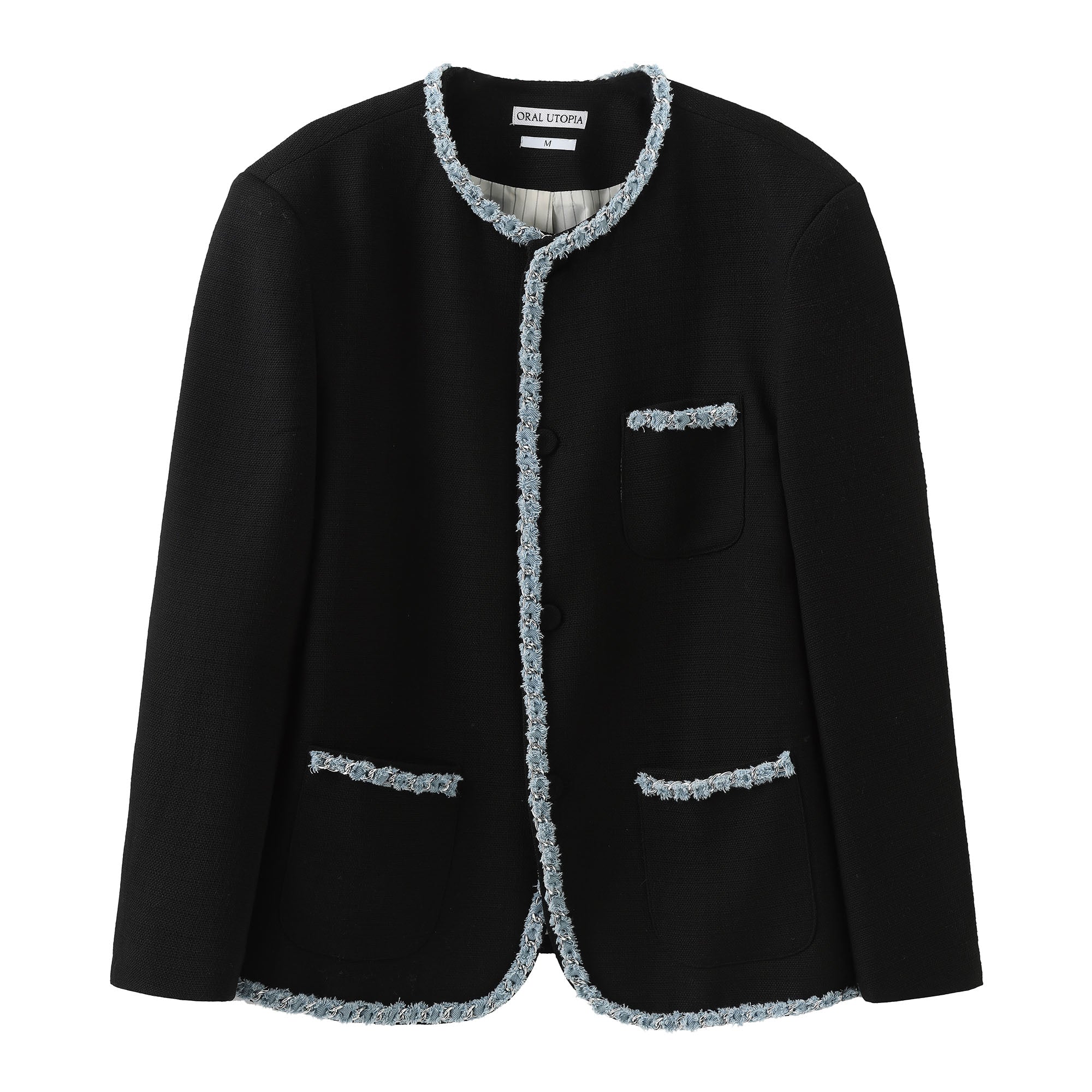 ORAL UTOPIA Tweed Trimmed Edge Jacket, premium urban and streetwear designers apparel on PROJECTISR.com, ORAL UTOPIA