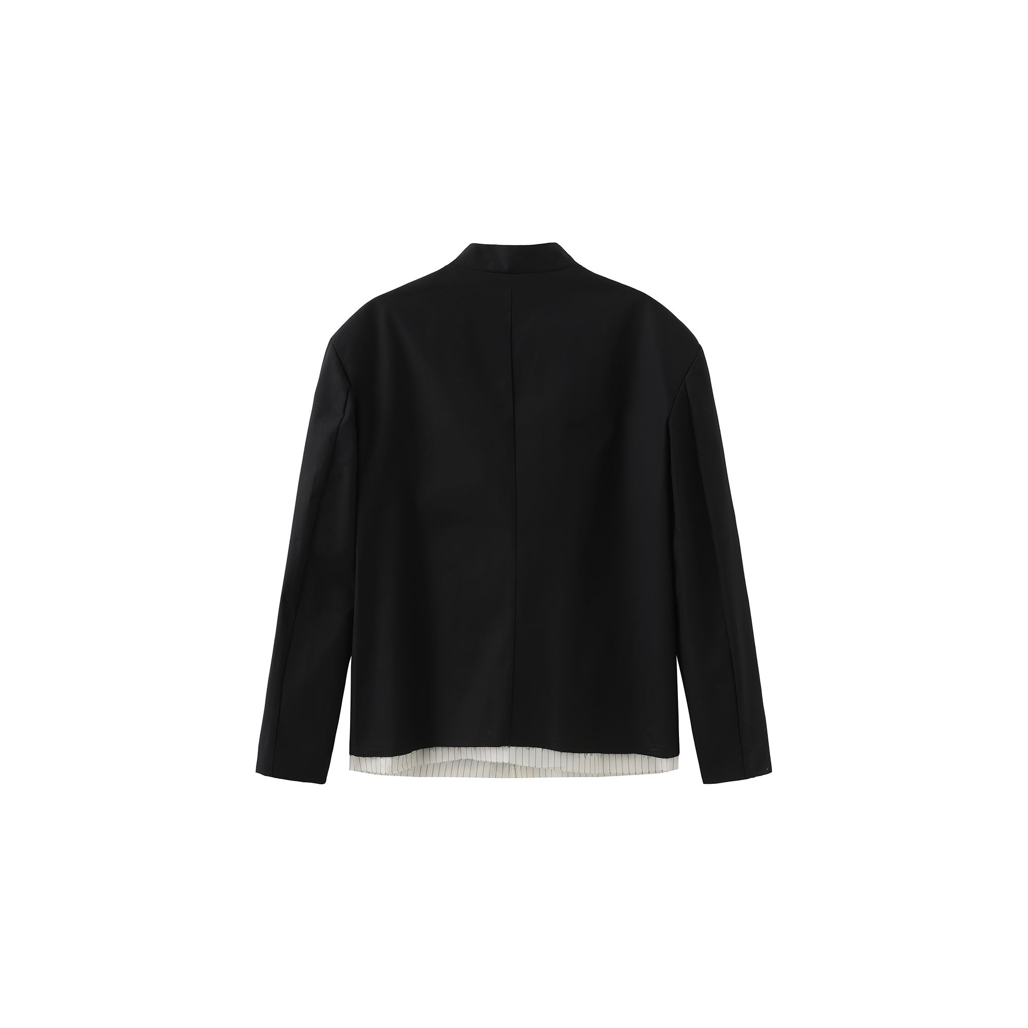 ORAL UTOPIA Faux Layered Hem Mandarin Collar Jacket