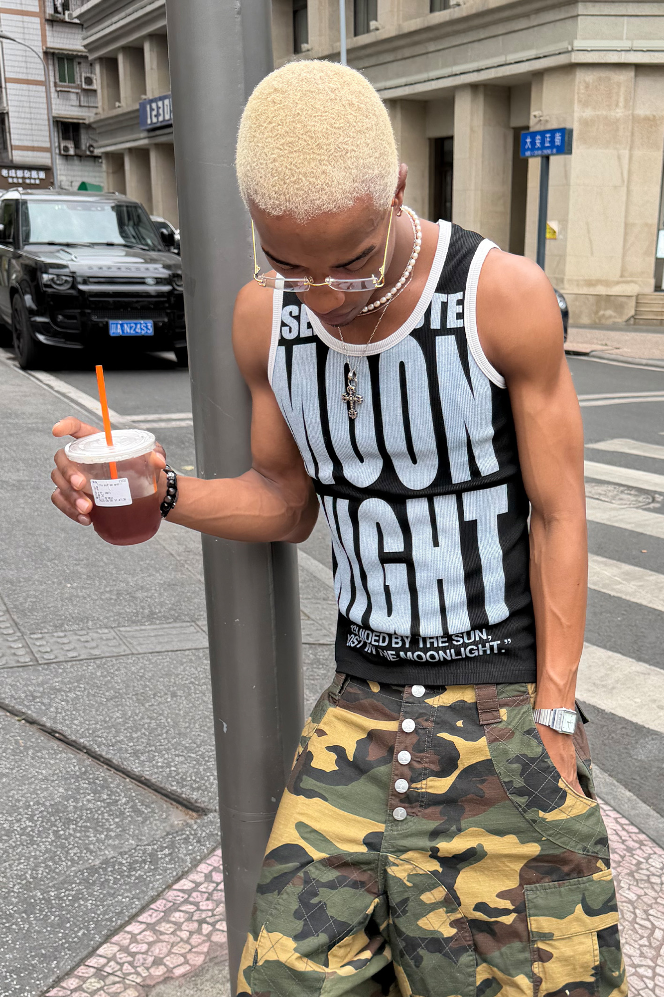 STEEPC Slogan Letter Graphic Ribbed Slim Tank Top