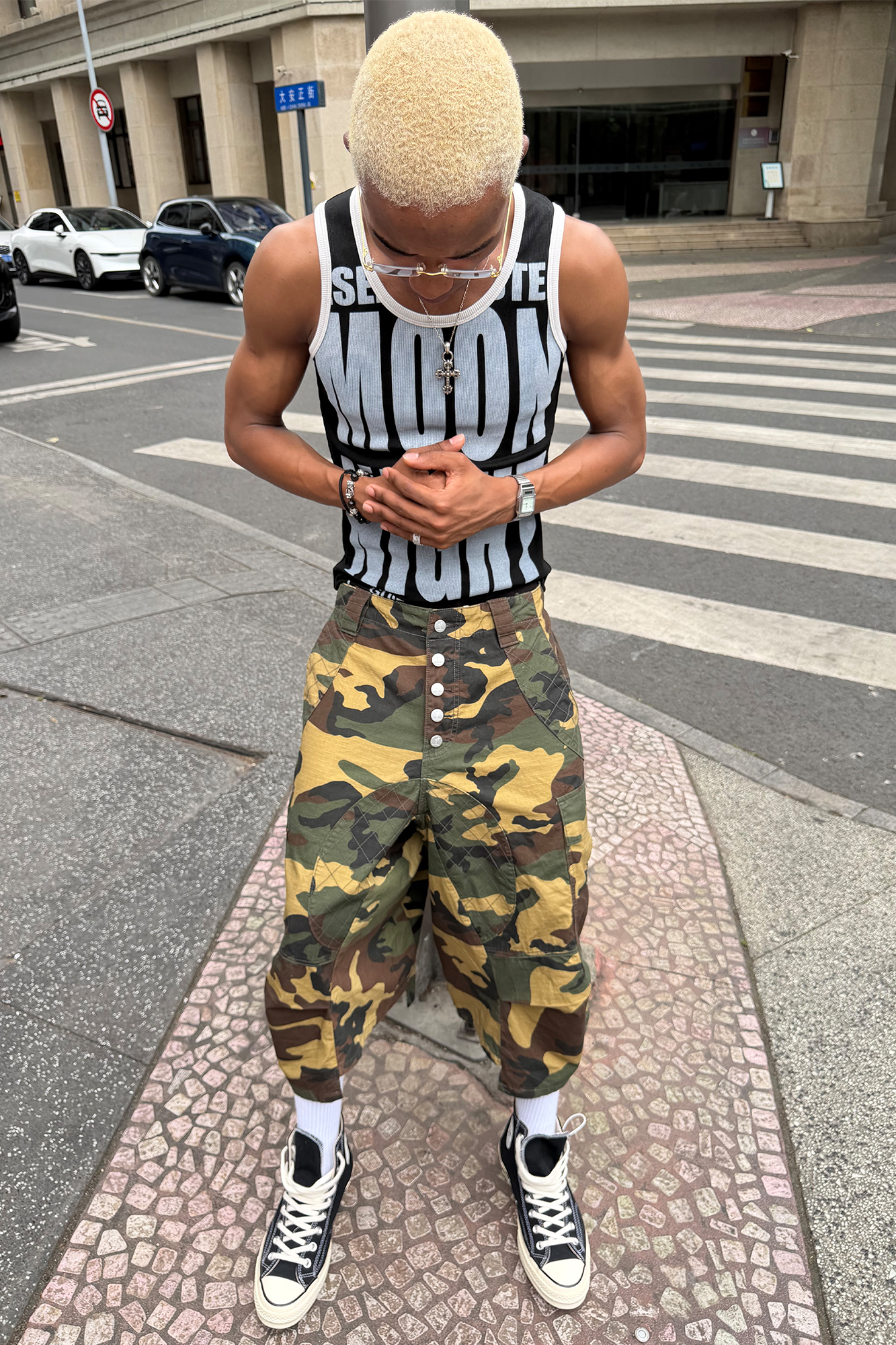 STEEPC Slogan Letter Graphic Ribbed Slim Tank Top