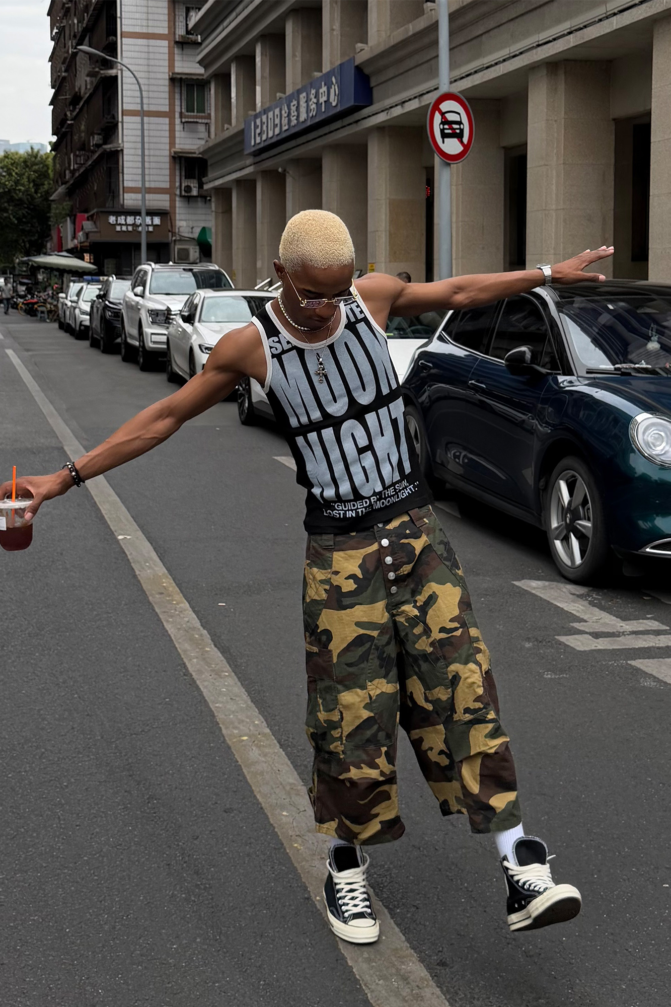 STEEPC Slogan Letter Graphic Ribbed Slim Tank Top