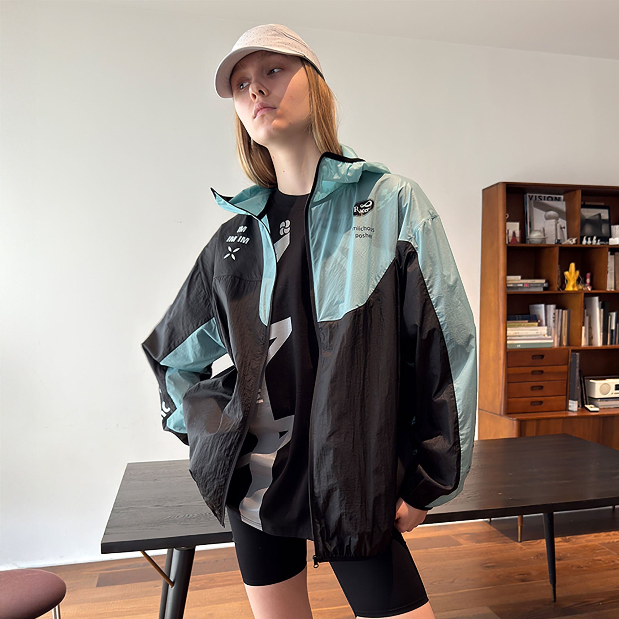 MIICHOUS Contrast Spliced UV Protection Hooded Jacket