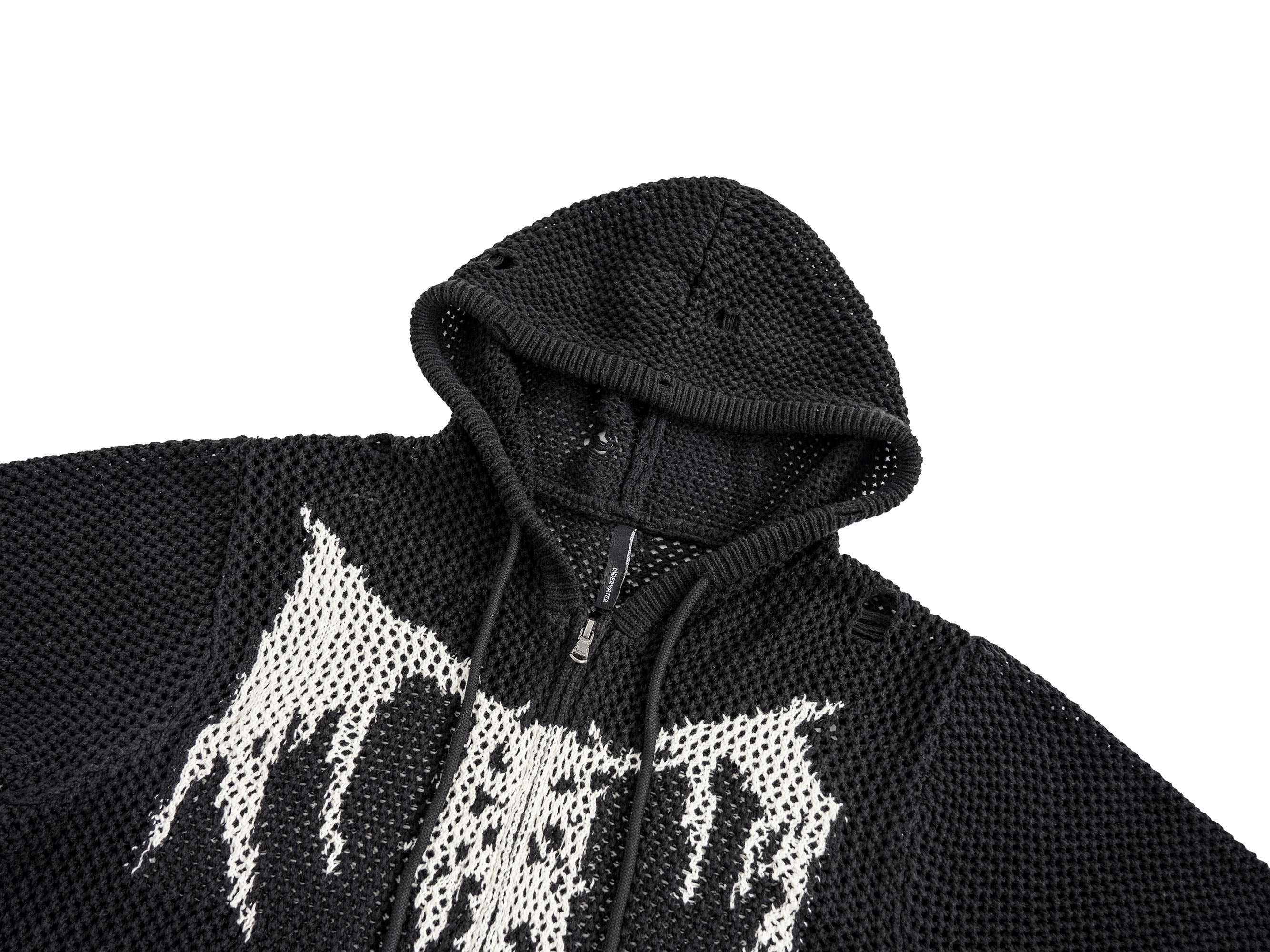 UNDERWATER Hellbound Wing Hooded Zip-Up Cardigan