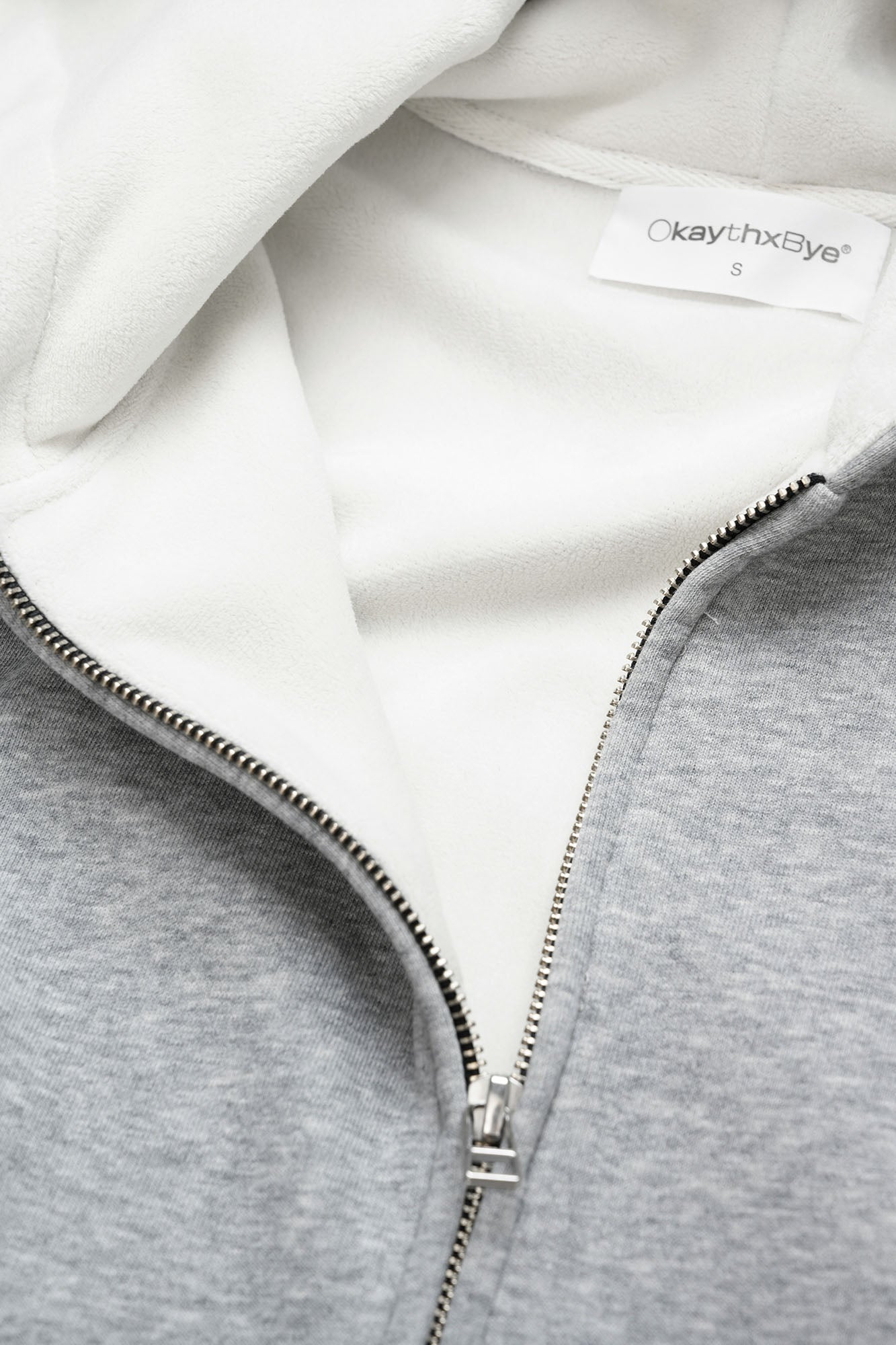 OKAYTHXBYE Essential Sherpa-Lined Boxy Zip Hoodie