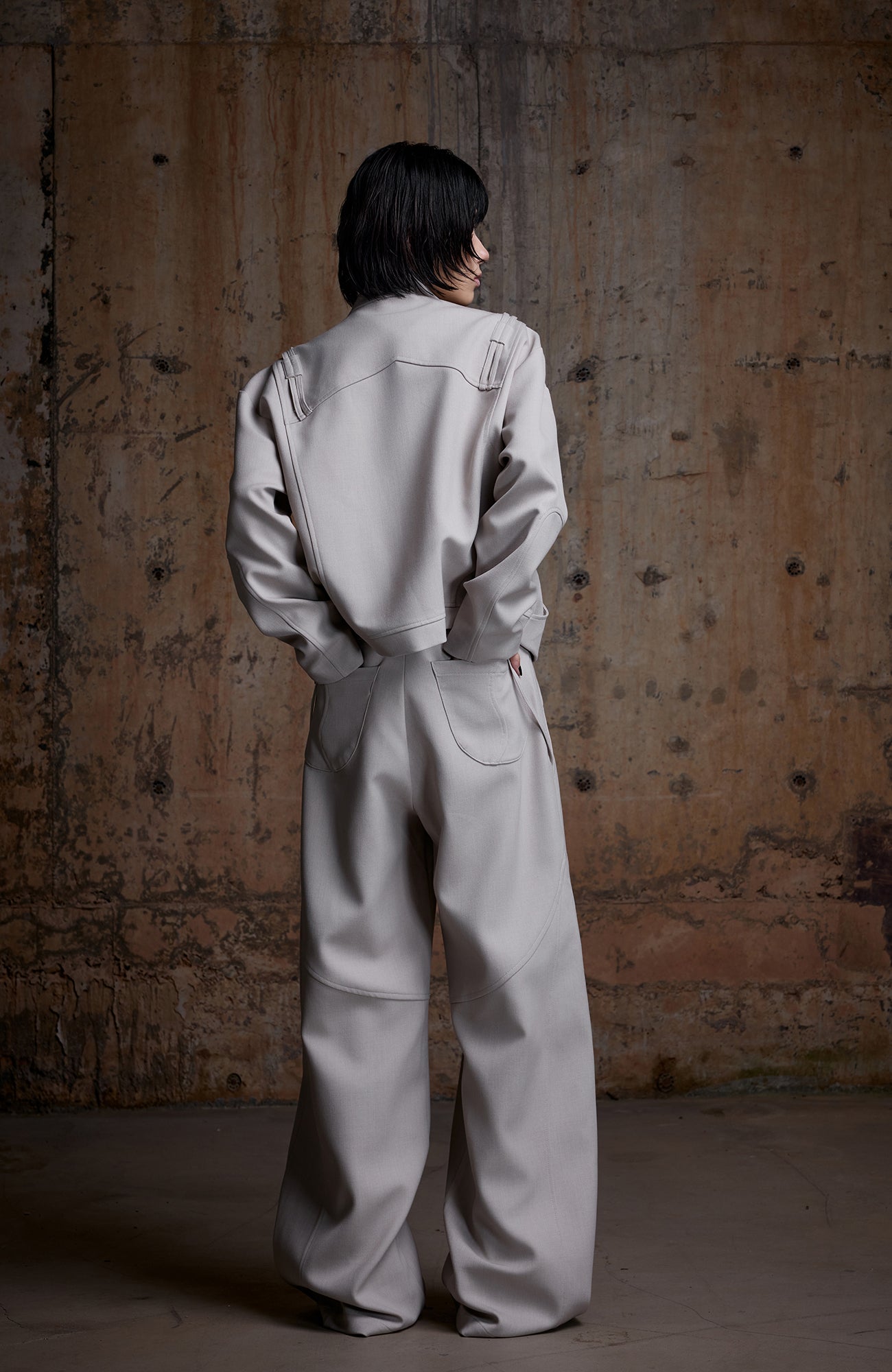 2000RSK Spliced Lace-Up Mock-Neck Jacket
